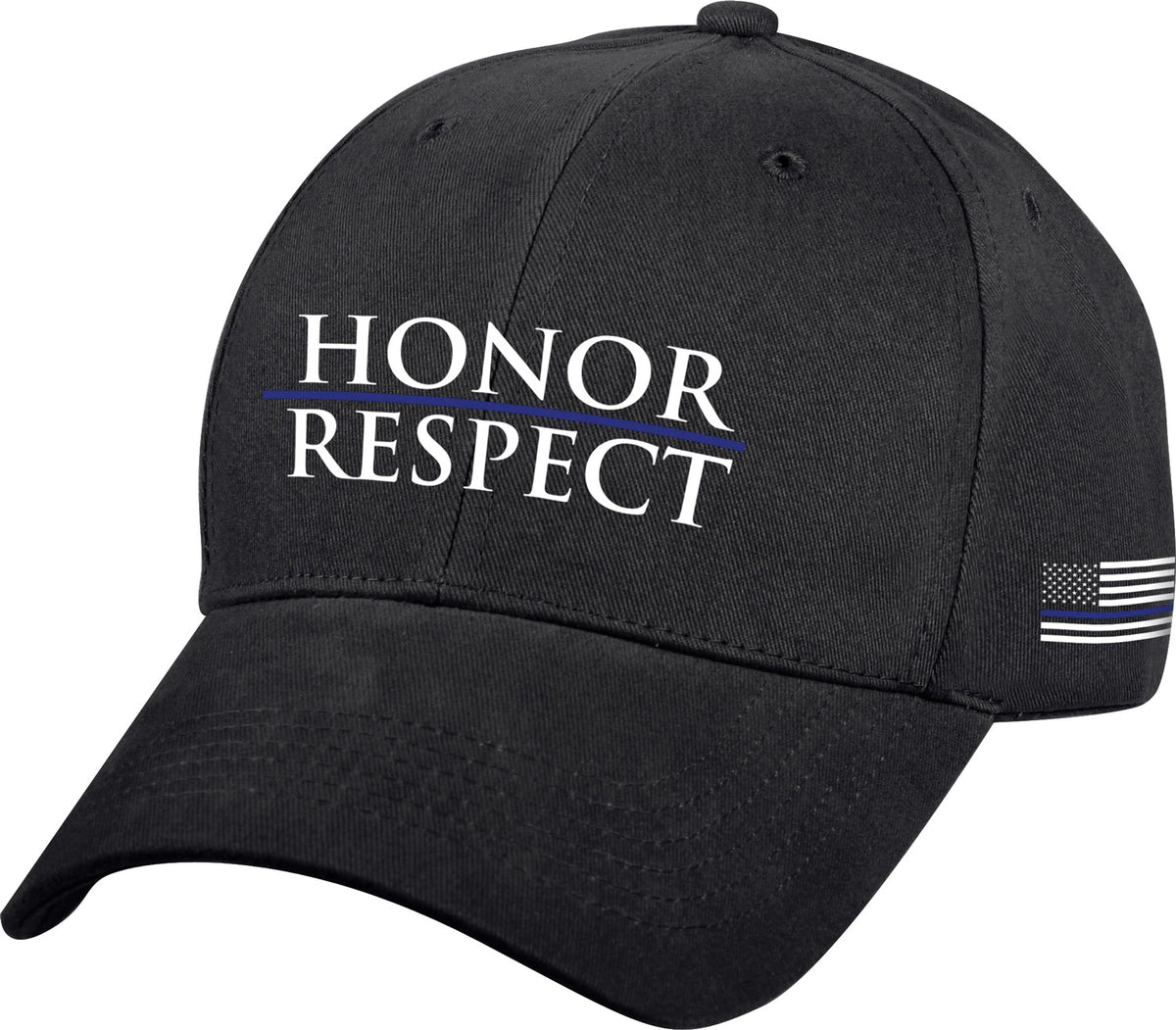 Rothco Honor and Respect Thin Blue Line Low Profile Cap - Black - Rothco 4463