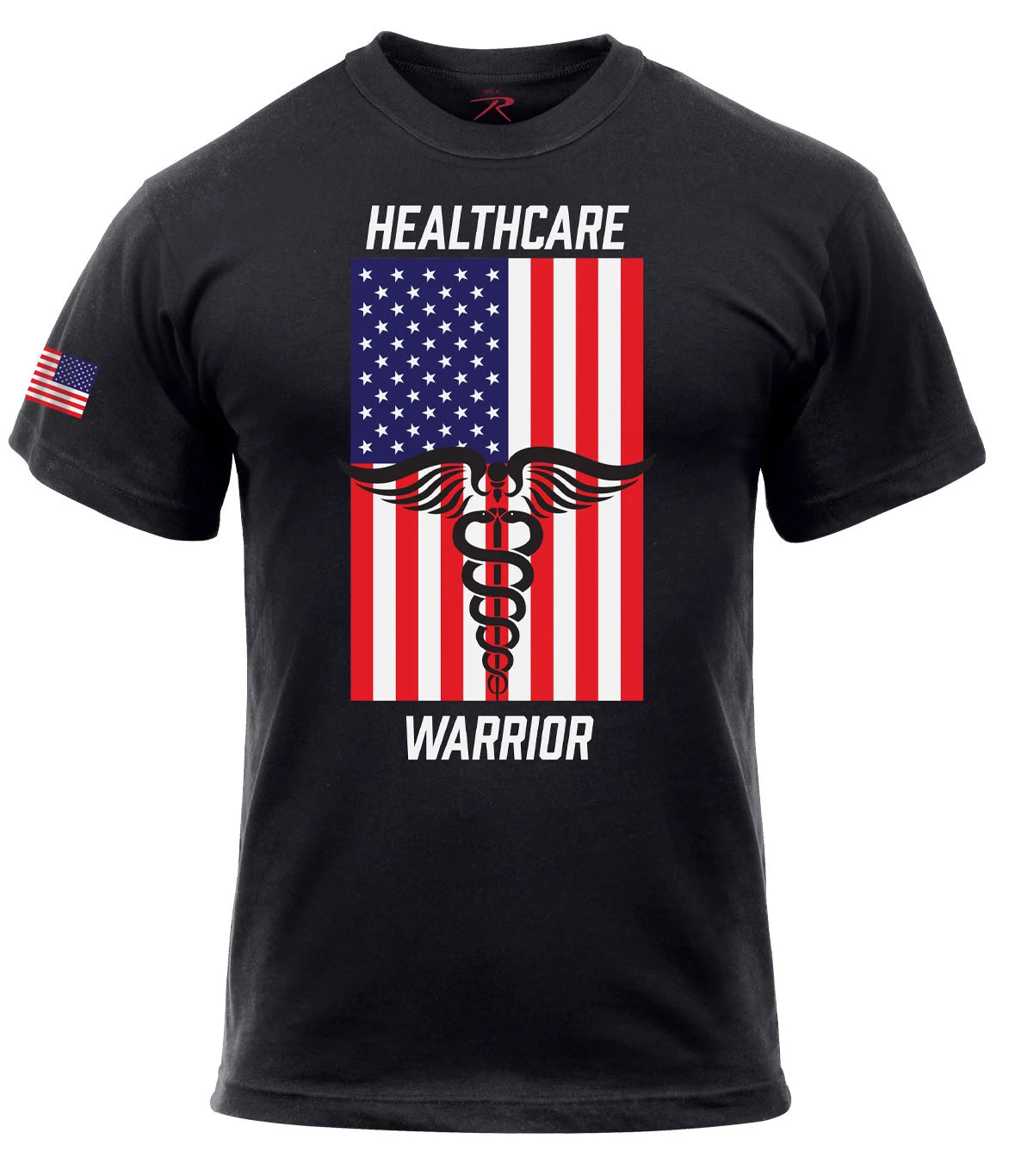 Rothco Healthcare Warrior US Flag T-Shirt - Black - Rothco 1937-LRG