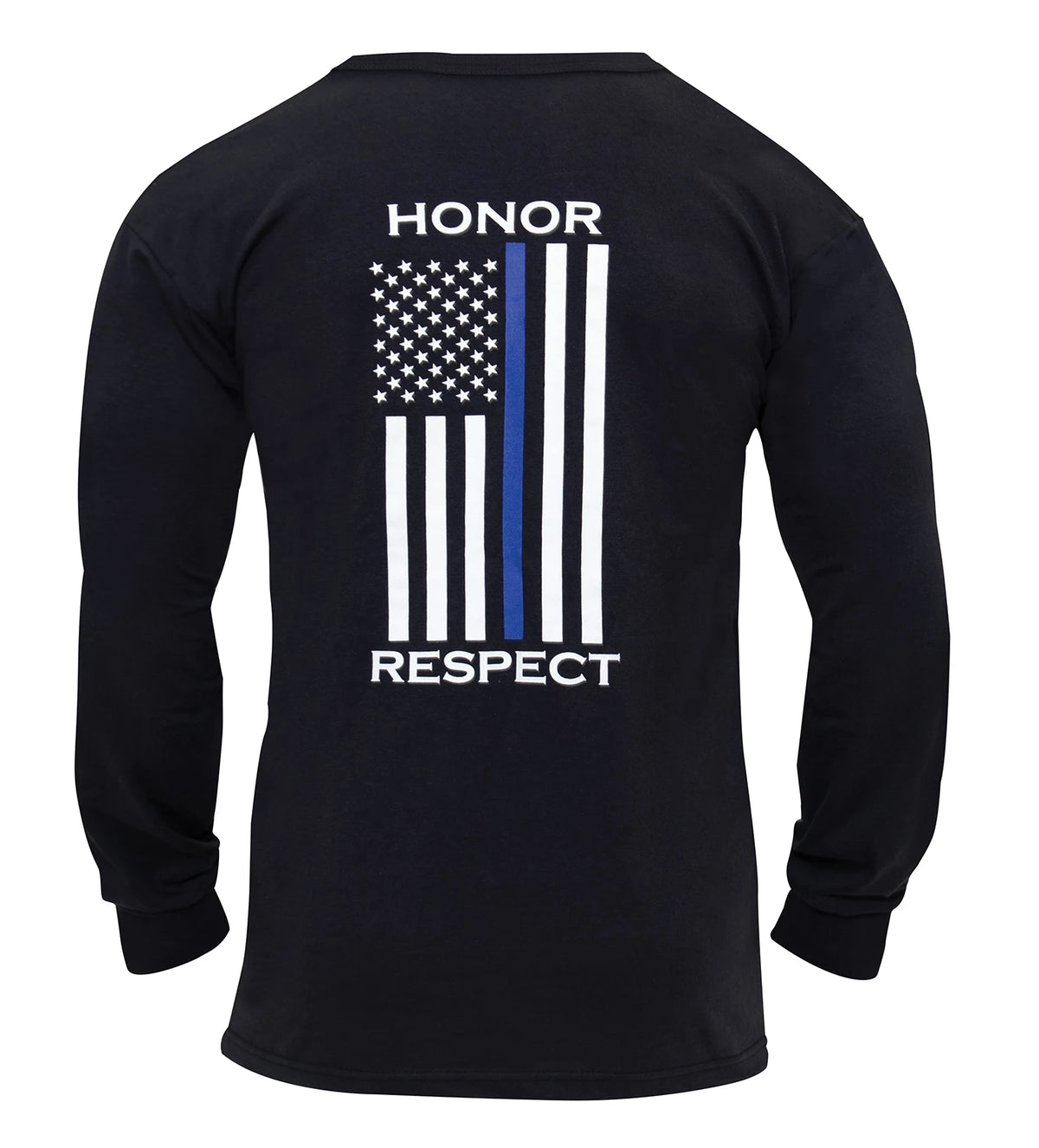 Rothco Thin Blue Line Honor and Respect Long Sleeve T-Shirt - Rothco 4785-SML