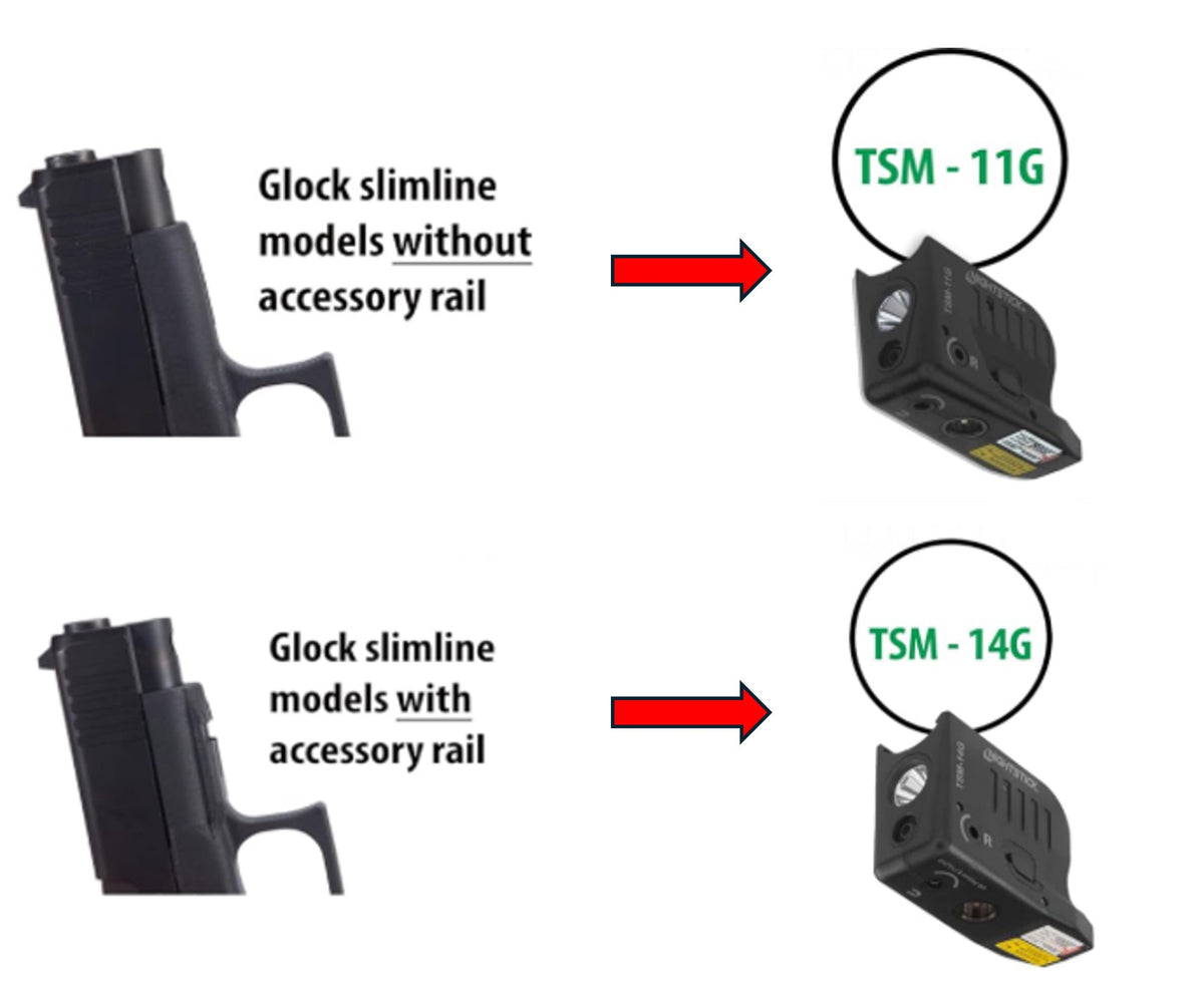 Nightstick TSM-14G - Sub-Compact Handgun Light w/Green Laser for Glock G43X MOS/G