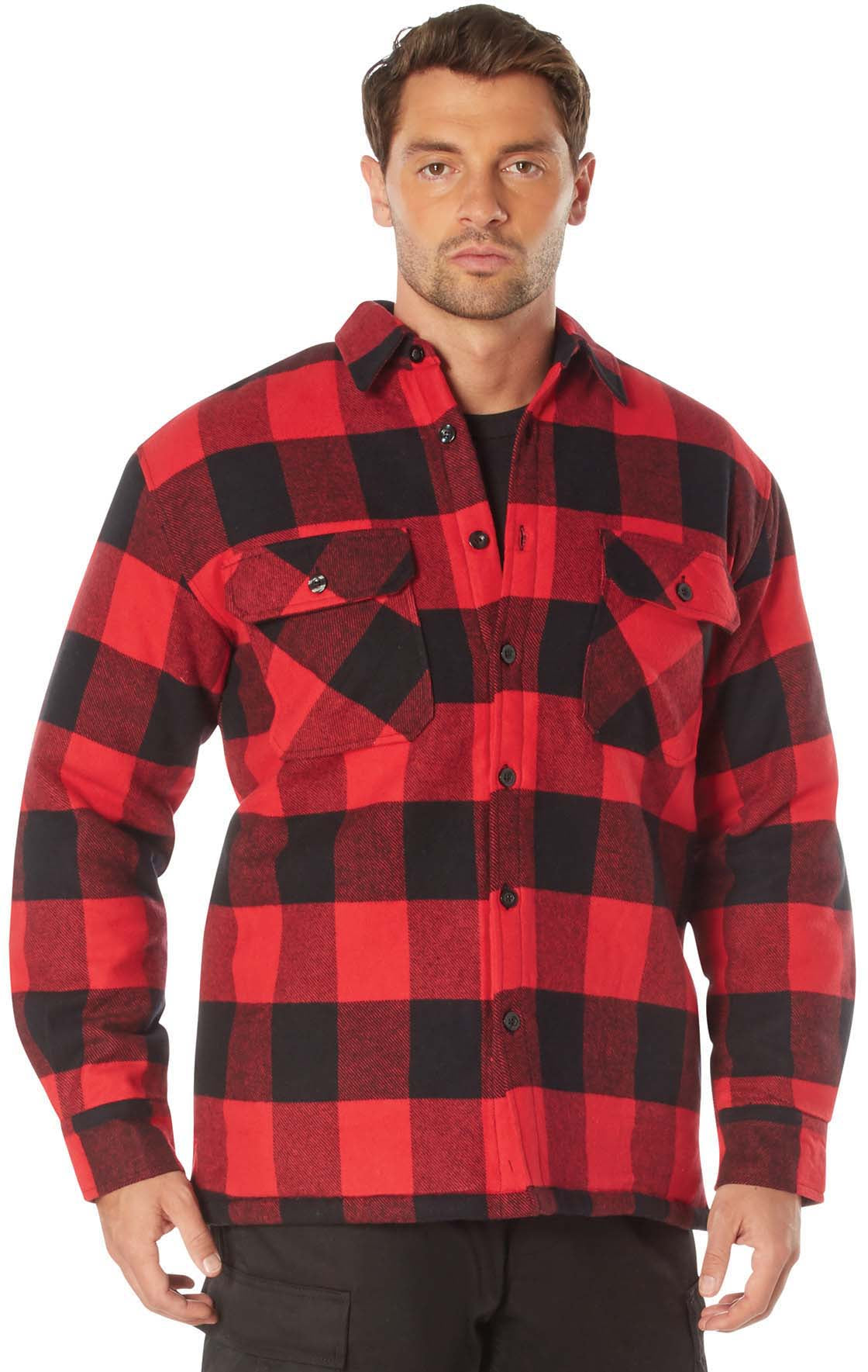 Rothco Buffalo Plaid Quilted Lined Jacket - Red