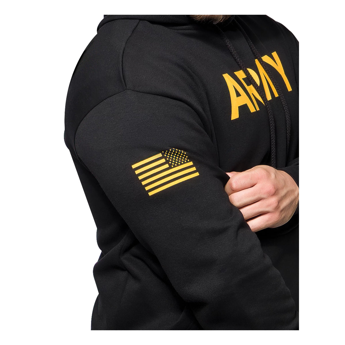 Rothco Army Printed Pullover Hoodie - Black - Rothco 10053-SML