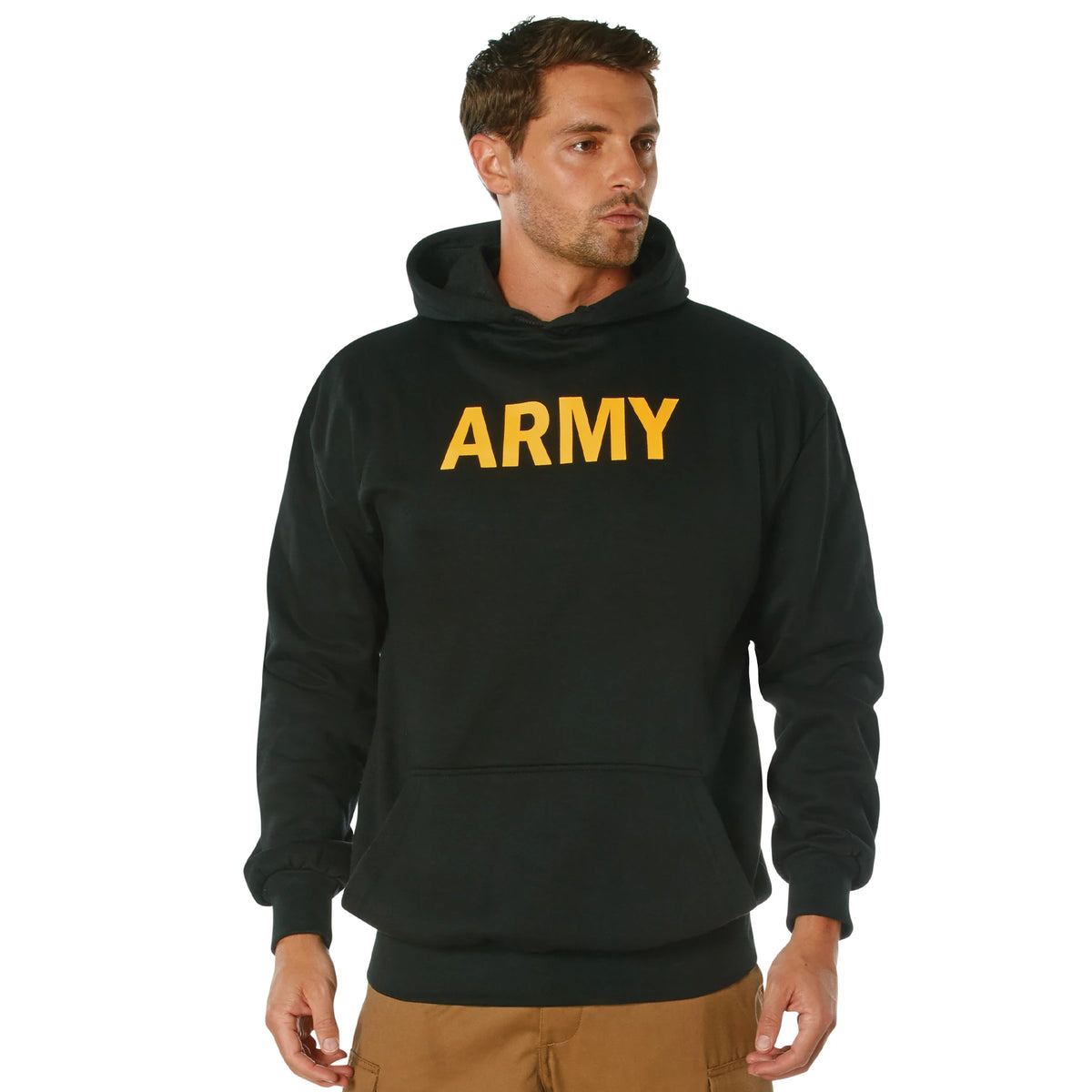 Rothco Army Printed Pullover Hoodie - Black - Rothco 10054
