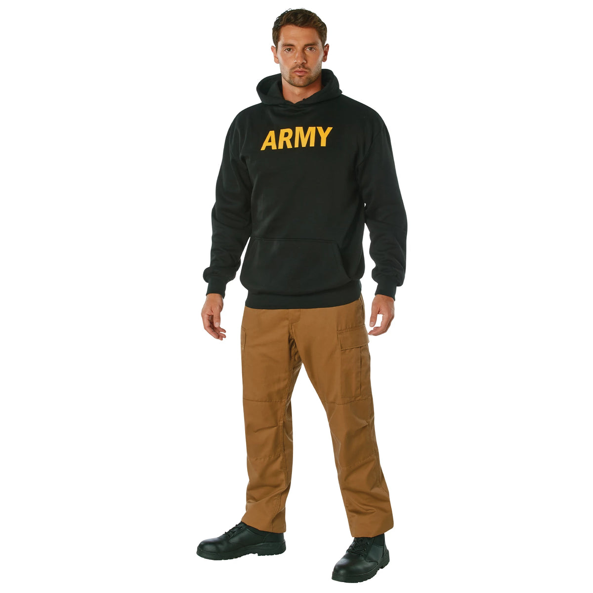 Rothco Army Printed Pullover Hoodie - Black - Rothco 10054