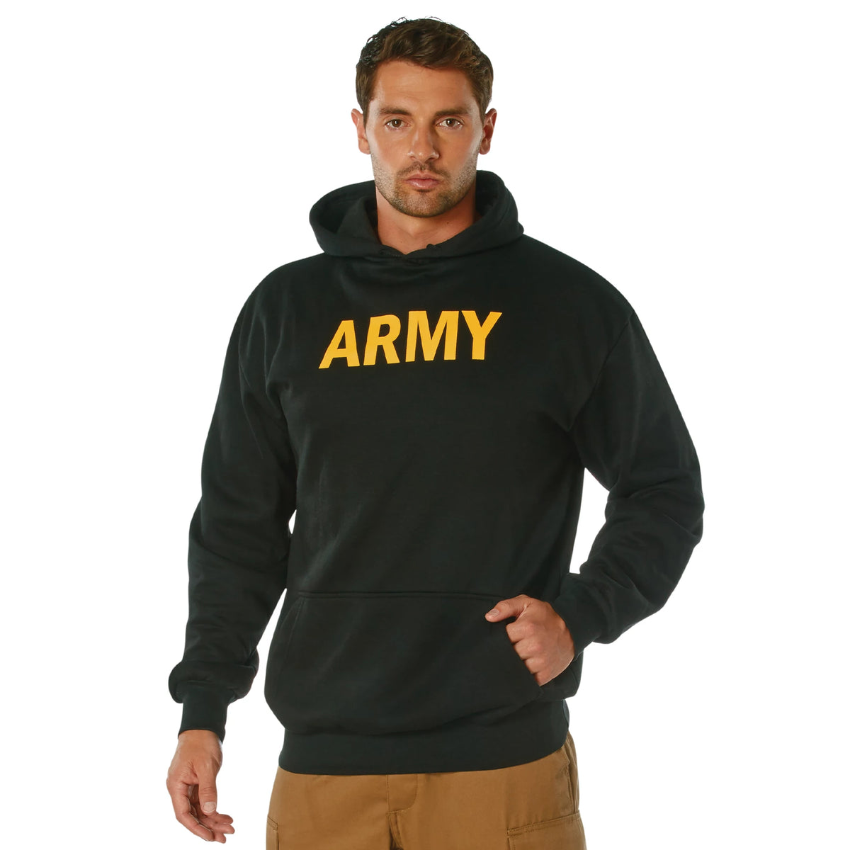 Rothco Army Printed Pullover Hoodie - Black - Rothco 10053-SML