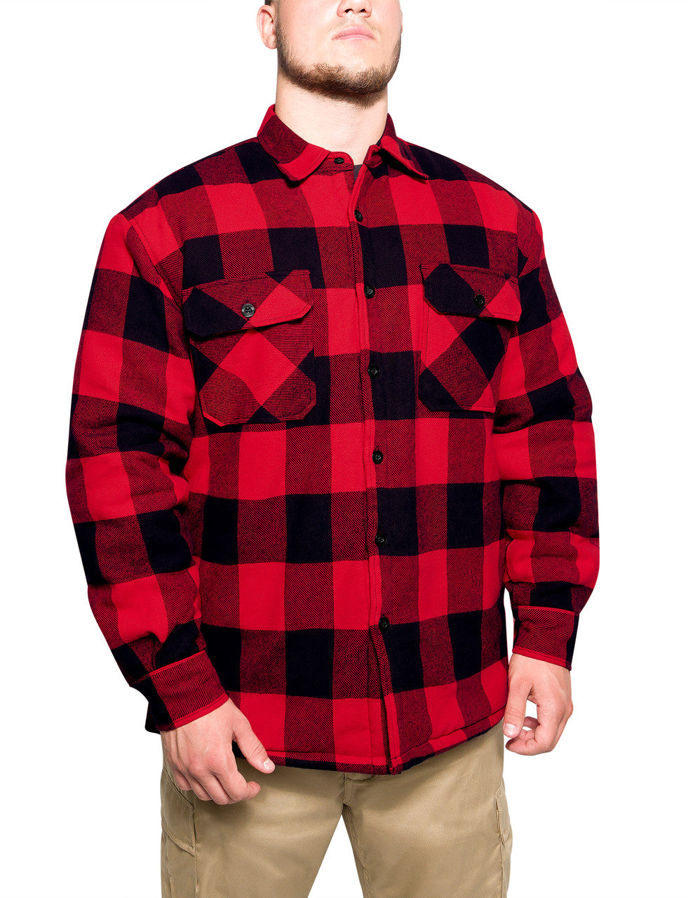 Rothco Buffalo Plaid Quilted Lined Jacket - Red