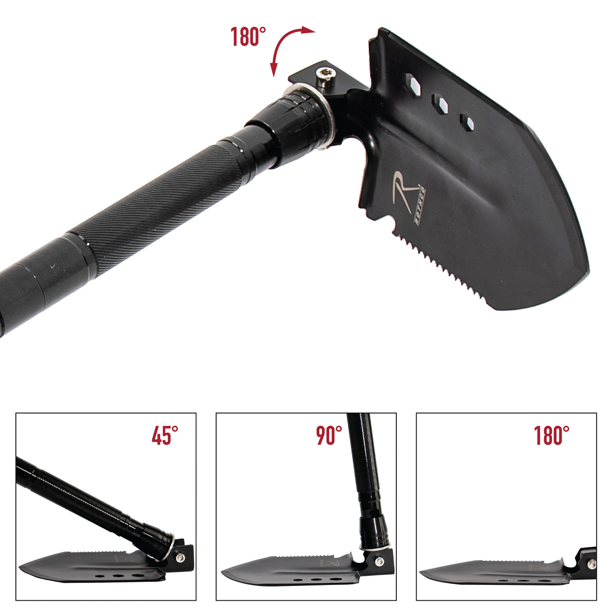 Rothco 8-in-1 Multi-Tool Survival Shovel / Portable Camping Entrenching Tool - Stainless Steel - Rothco 10156