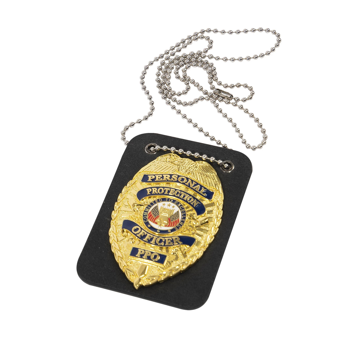 Rothco Low Profile Leather Badge Holder with Chain - Rothco 11311