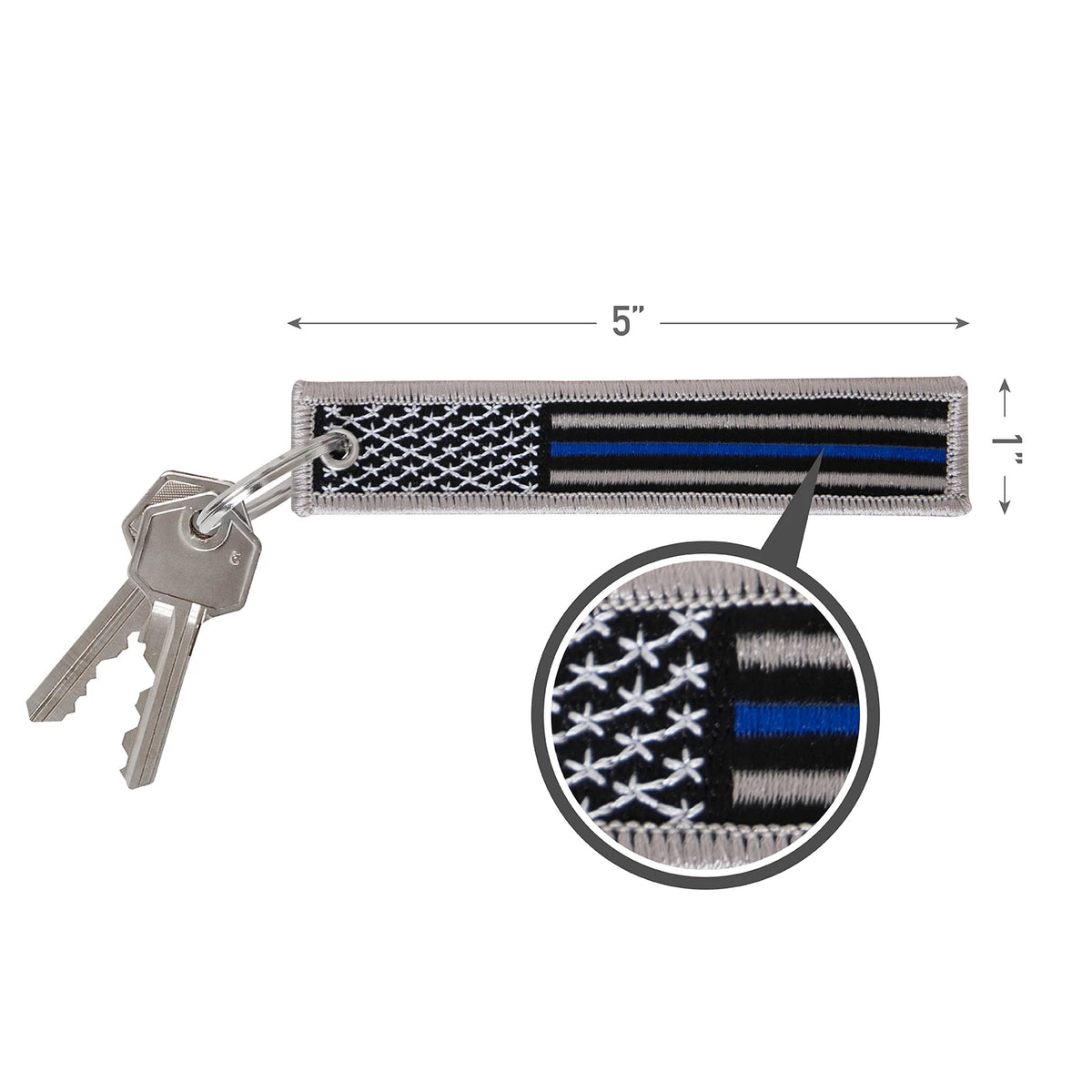 Rothco Thin Blue Line Flag Patch Keychain - Rothco 1258