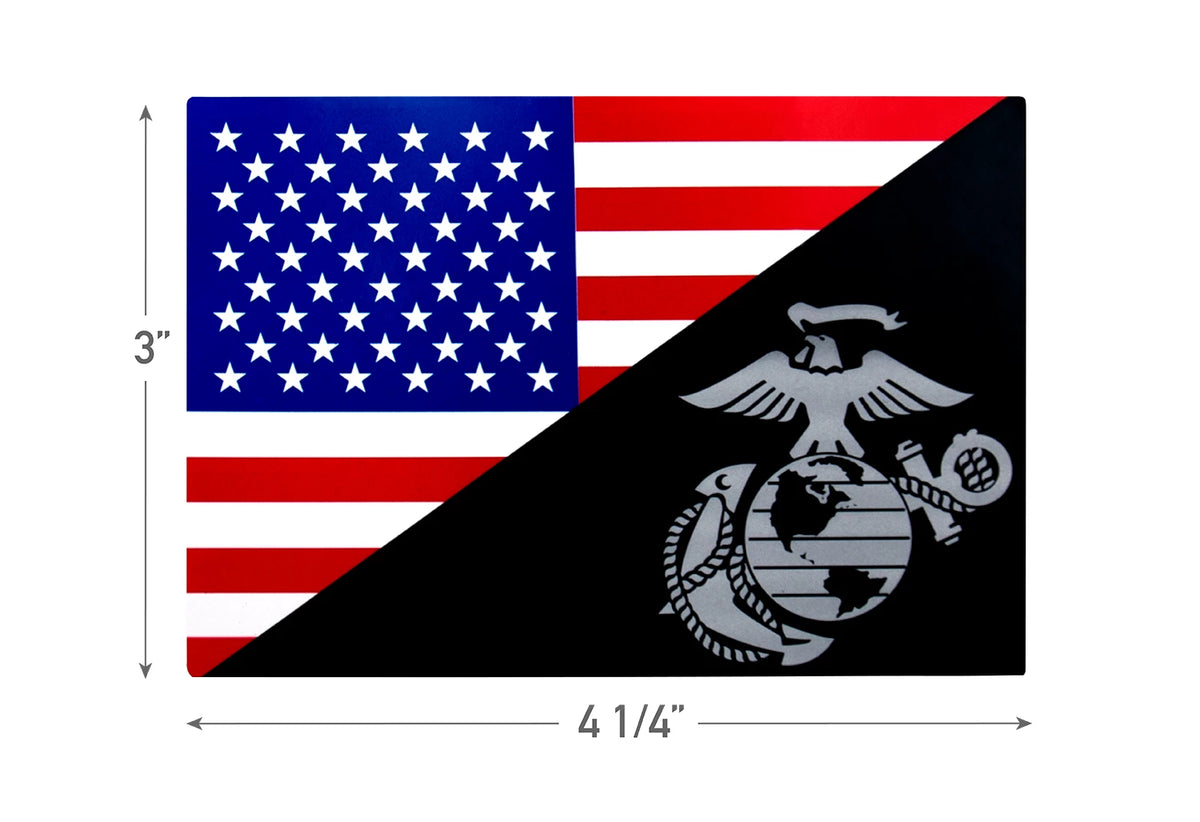 Rothco USMC Eagle, Globe and Anchor Flag Decal (Outside / Back Gum) - Rothco 1298