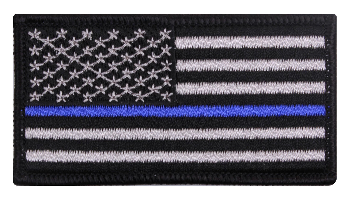 Rothco Thin Blue Line Flag Patch - Iron On - Rothco 1709