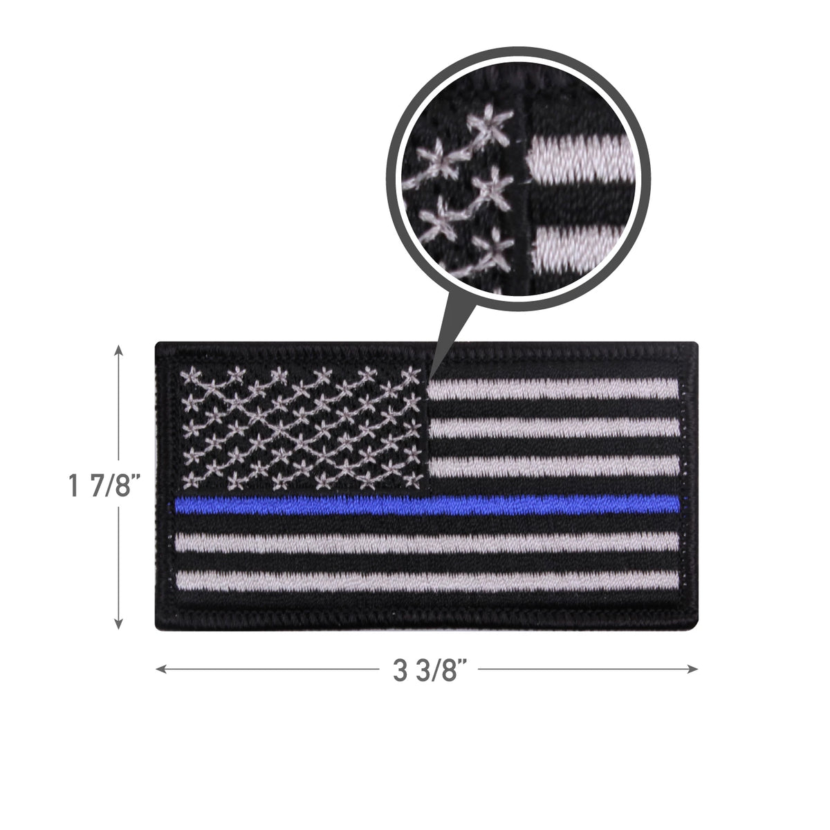 Rothco Thin Blue Line Flag Patch - Iron On - Rothco 1709