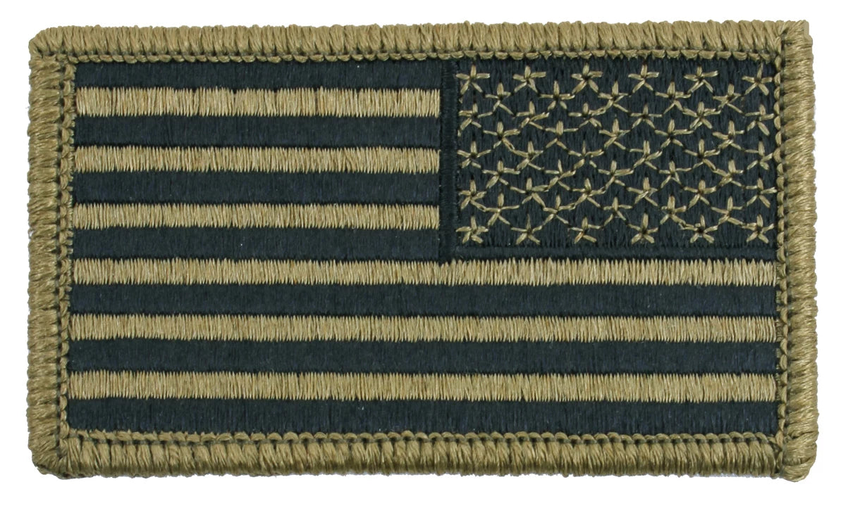 Rothco American Flag Patch With Hook Back - Green - Rothco 17790