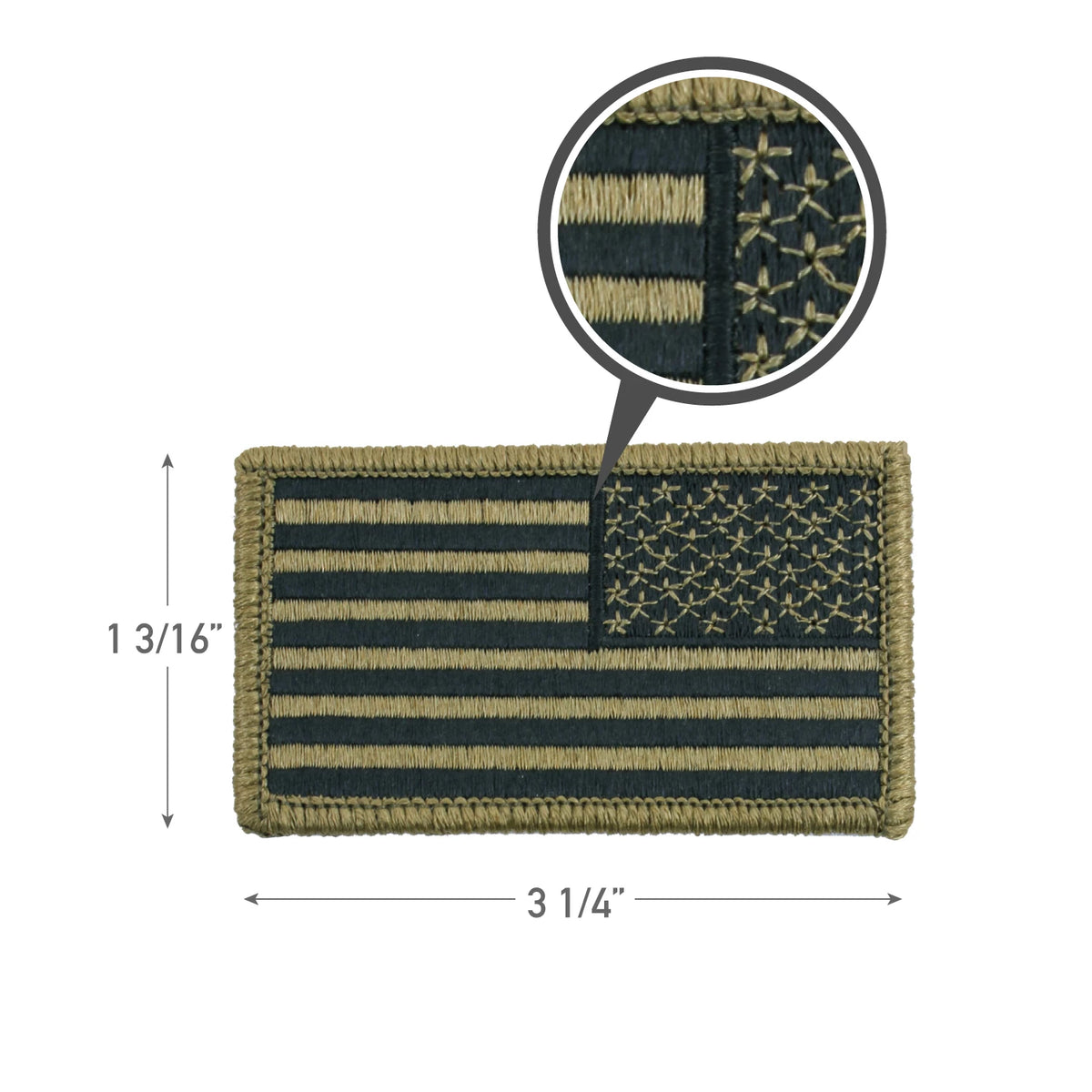 Rothco American Flag Patch With Hook Back - Green - Rothco 17790