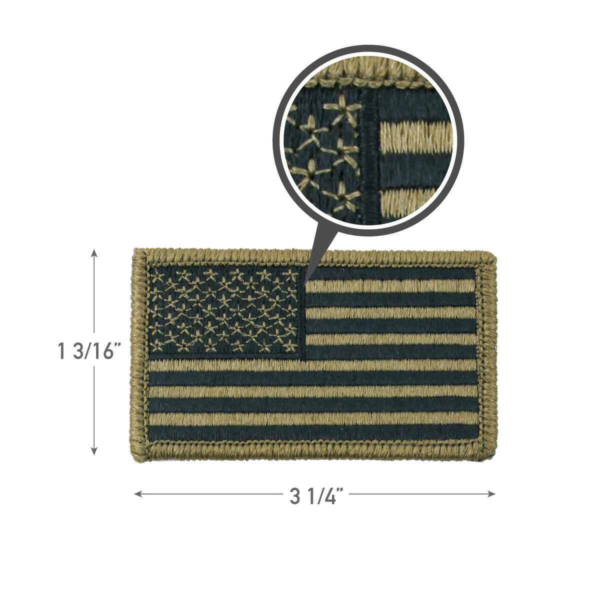 Rothco American Flag Patch With Hook Back - Green - Rothco 17791