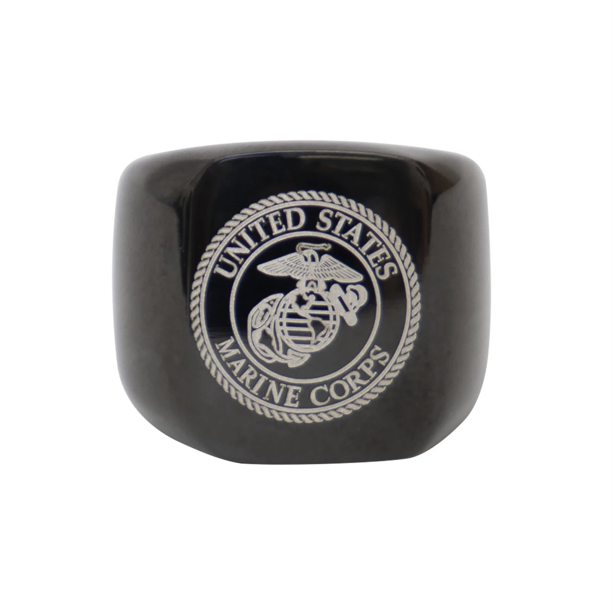 Rothco Stainless Steel USMC Eagle, Globe and Anchor Ring - Black - Rothco 1999-13