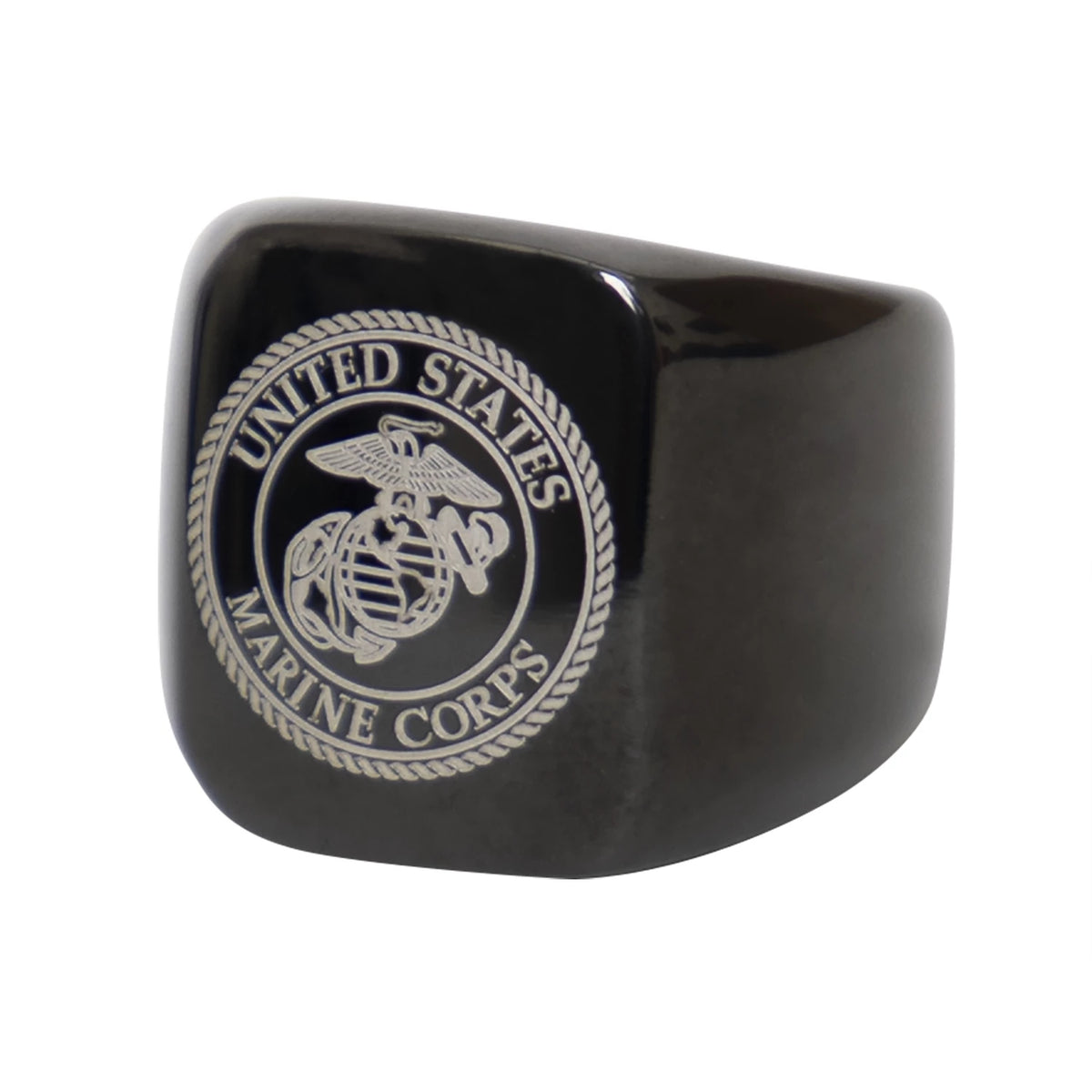 Rothco Stainless Steel USMC Eagle, Globe and Anchor Ring - Black - Rothco 1999-11