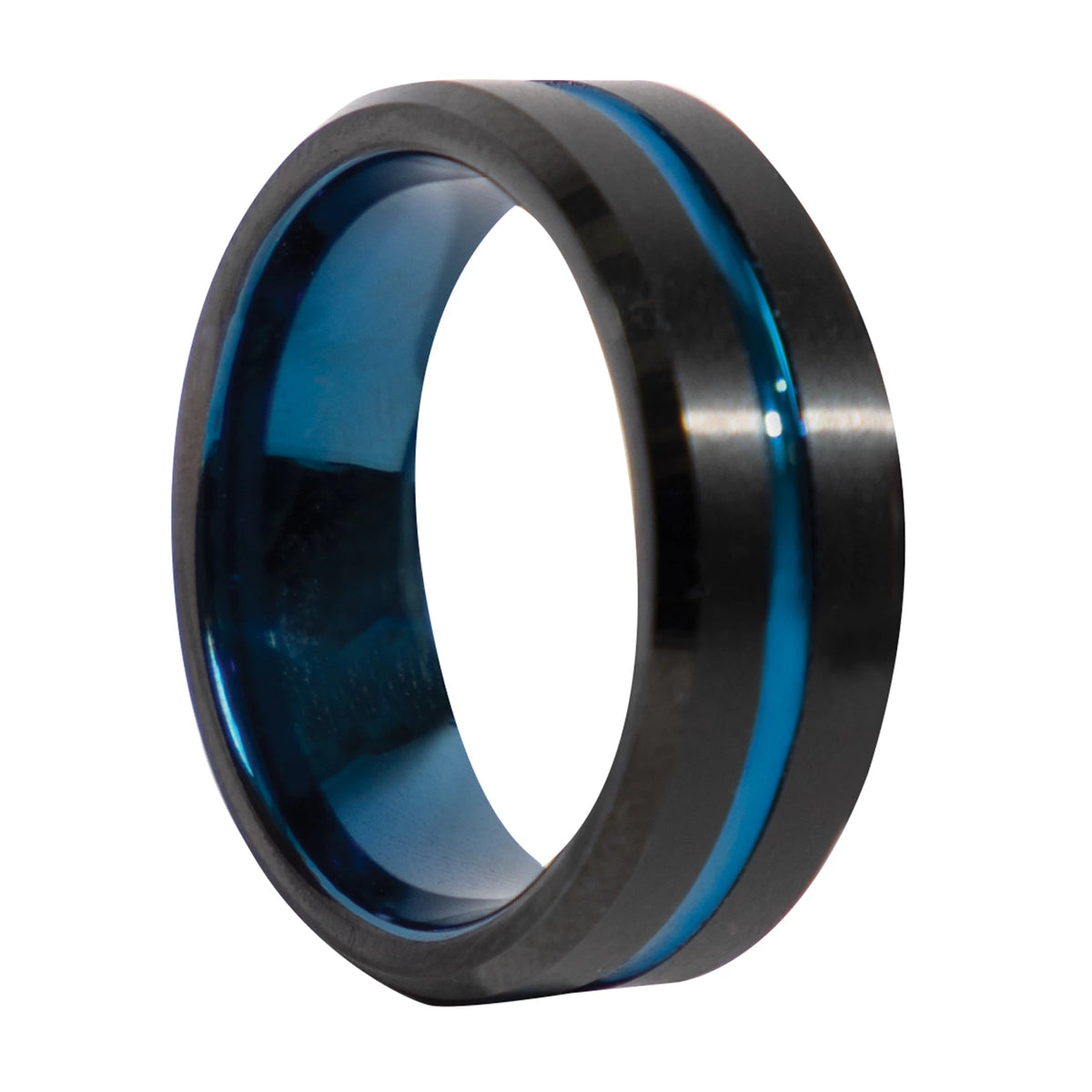 Rothco Tungsten Carbide Thin Blue Line Ring - Rothco 19991-BLACK/BLUE-13