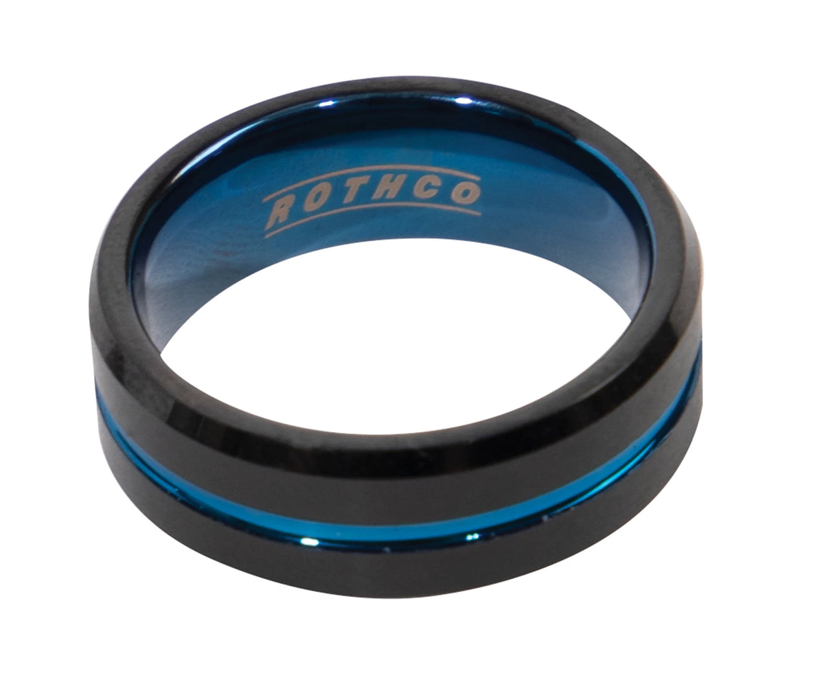 Rothco Tungsten Carbide Thin Blue Line Ring - Rothco 19991-BLACK/BLUE-13