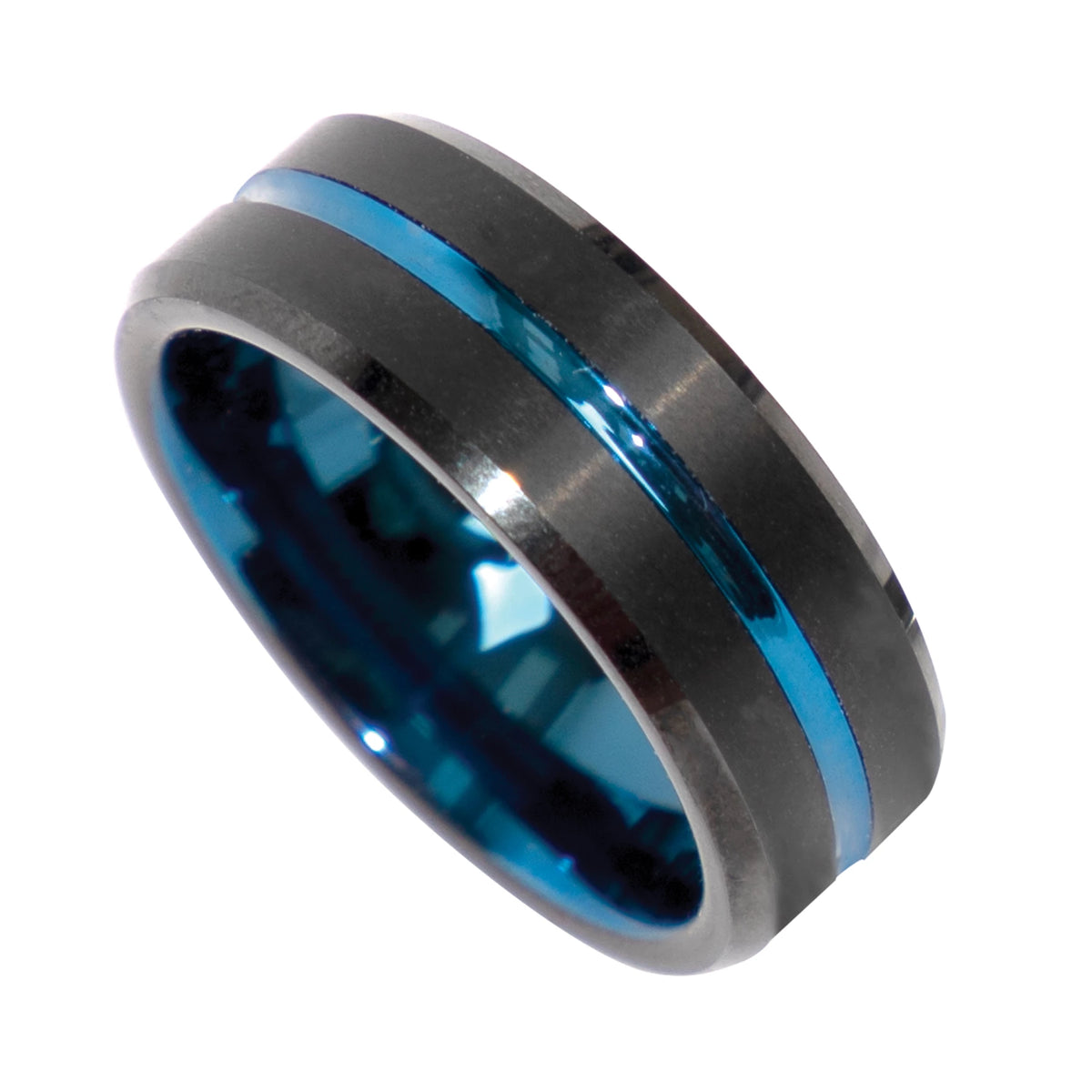 Rothco Tungsten Carbide Thin Blue Line Ring - Rothco 19991-BLACK/BLUE-9
