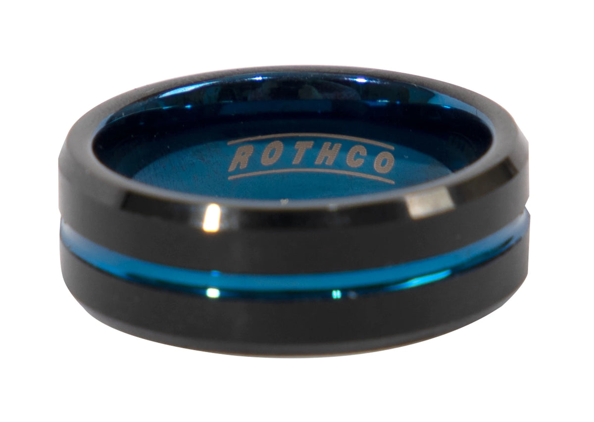 Rothco Tungsten Carbide Thin Blue Line Ring - Rothco 19991-BLACK/BLUE-13