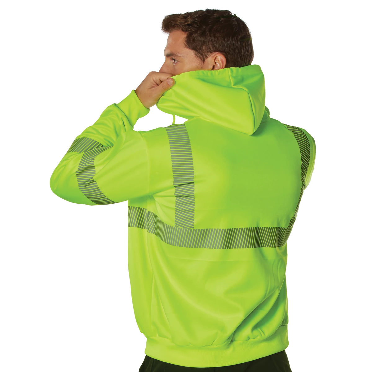 Rothco Hi-Vis Performance Zipper Sweatshirt - Safety Green - Rothco 20381-SML