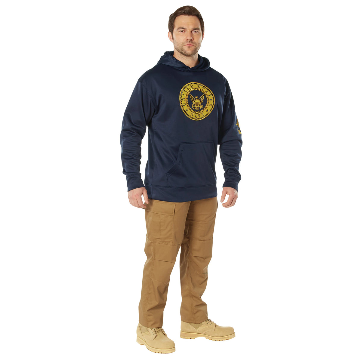 Rothco Navy Emblem Pullover Hooded Sweatshirt - Rothco 20570-SML