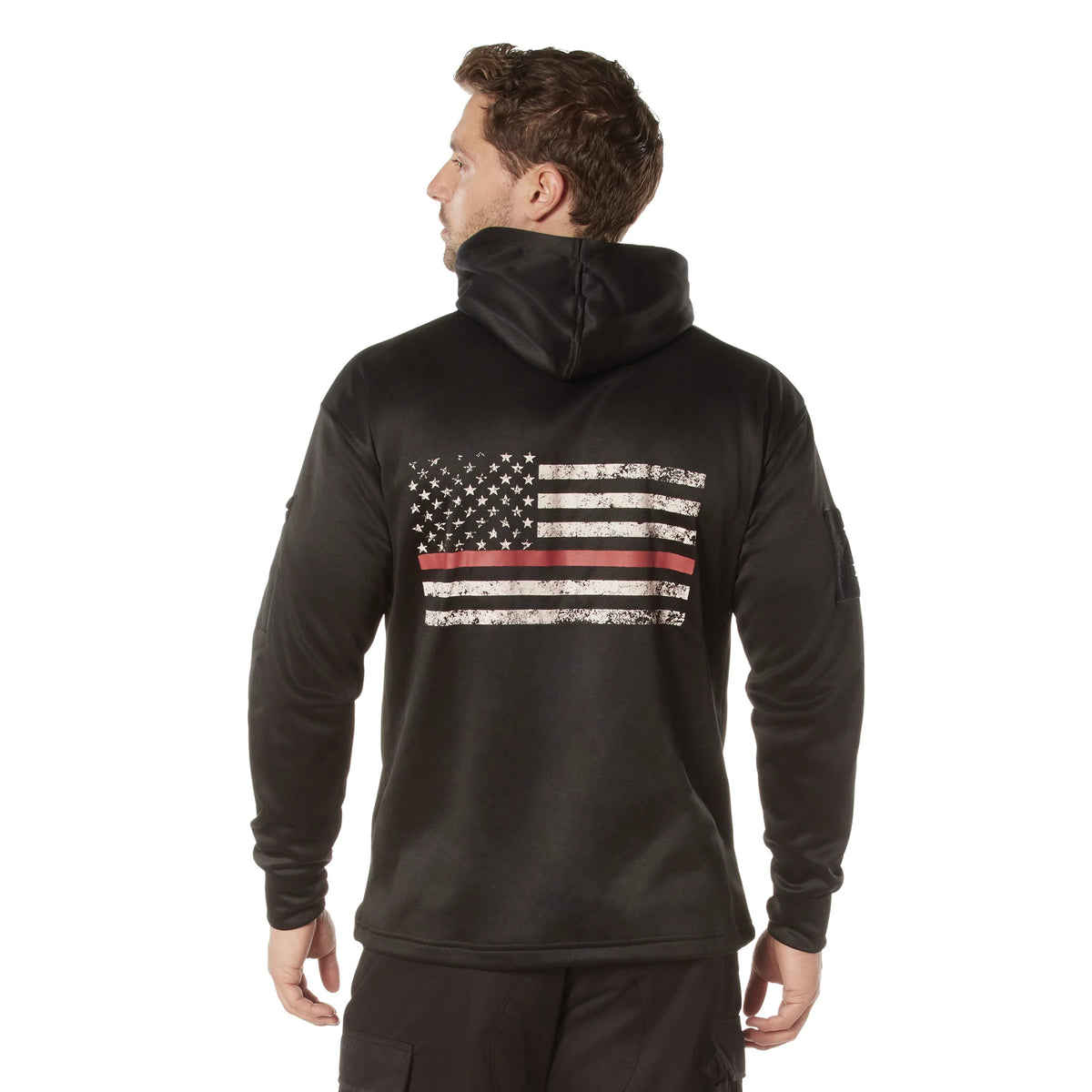 Rothco Concealed Carry Thin Red Line Hoodie - Rothco 2066-BK-M