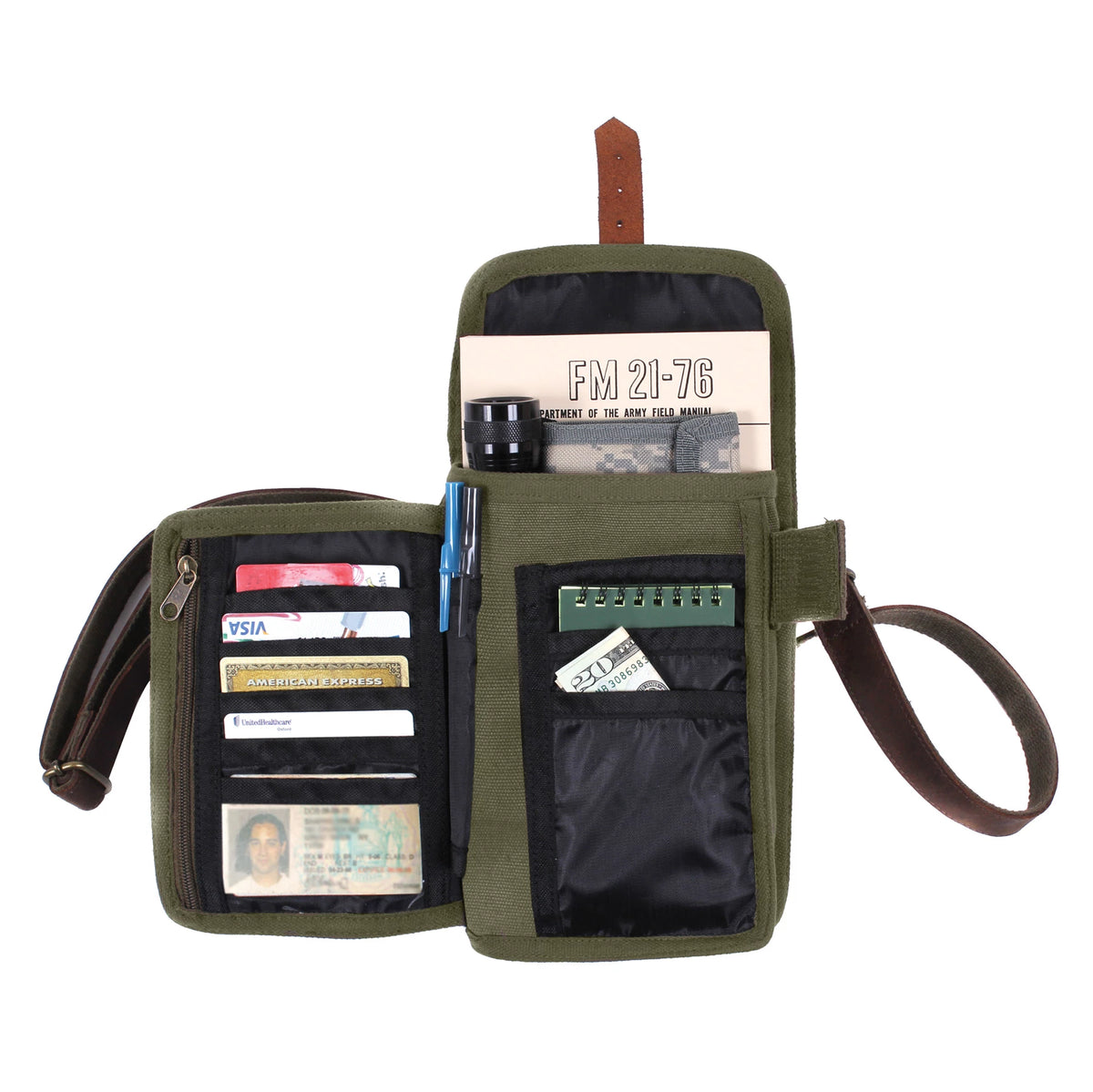 Rothco Canvas Travel Portfolio Bag With Leather Accents - Rothco 2349