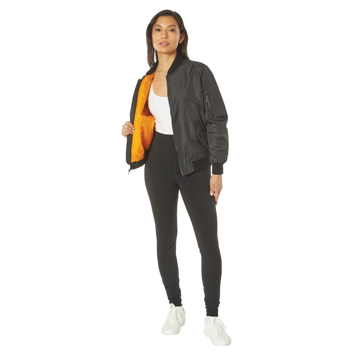 Rothco Womens Lightweight MA-1 Flight Jacket - Rothco 2410-BK-XXS