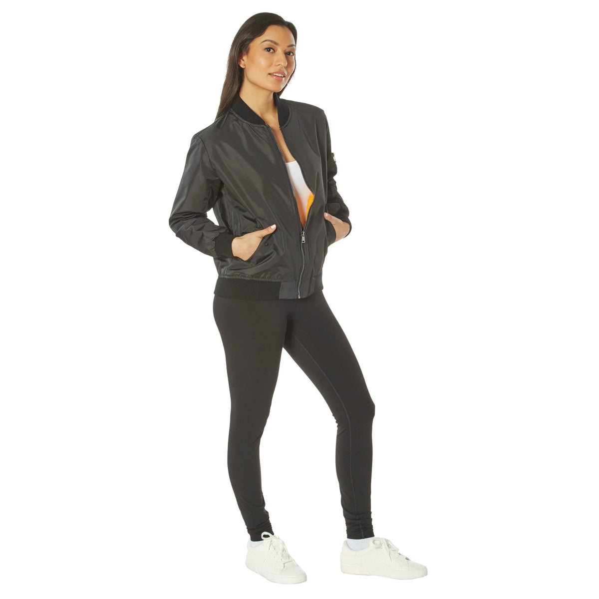 Rothco Womens Lightweight MA-1 Flight Jacket - Rothco 2410-BK-XXS