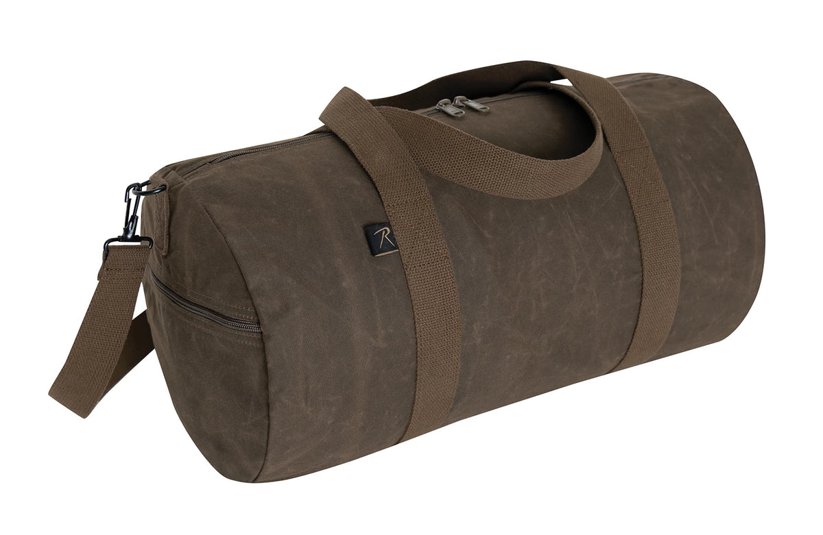 Rothco Waxed Canvas Shoulder Duffle Bag - 19 Inch - Rothco 2416-BROWN