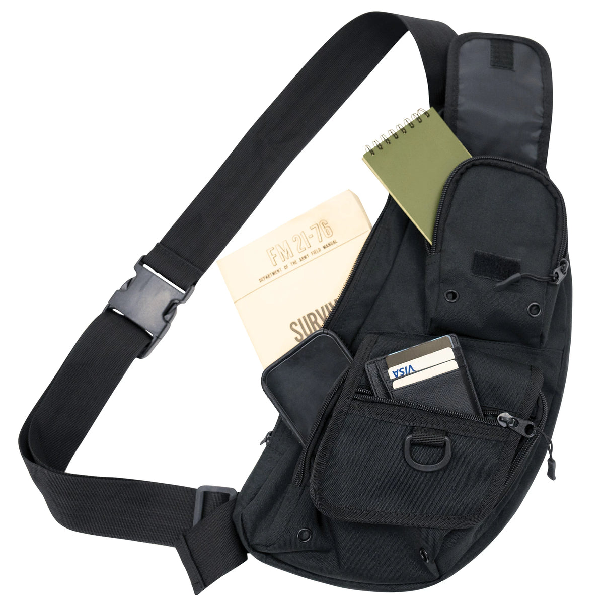 Rothco Tactical Crossbody Bag - Rothco 25980-BLACK