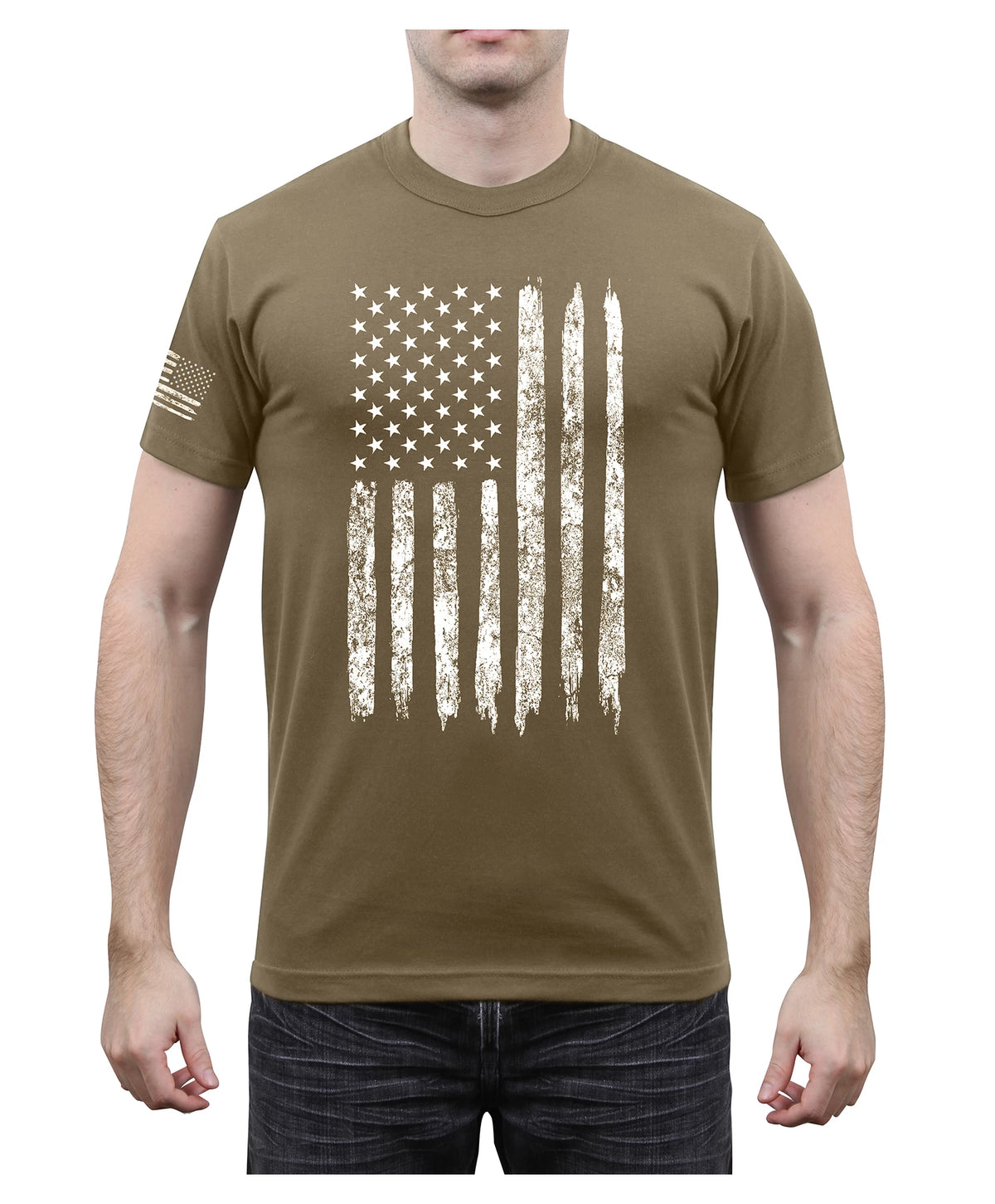 Rothco Distressed US Flag Athletic Fit T-Shirt - Rothco 2632-CB-M