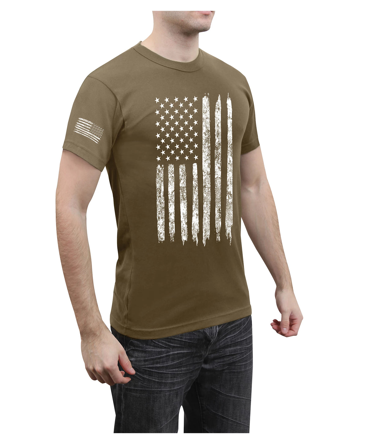 Rothco Distressed US Flag Athletic Fit T-Shirt - Rothco 2632-CB-M