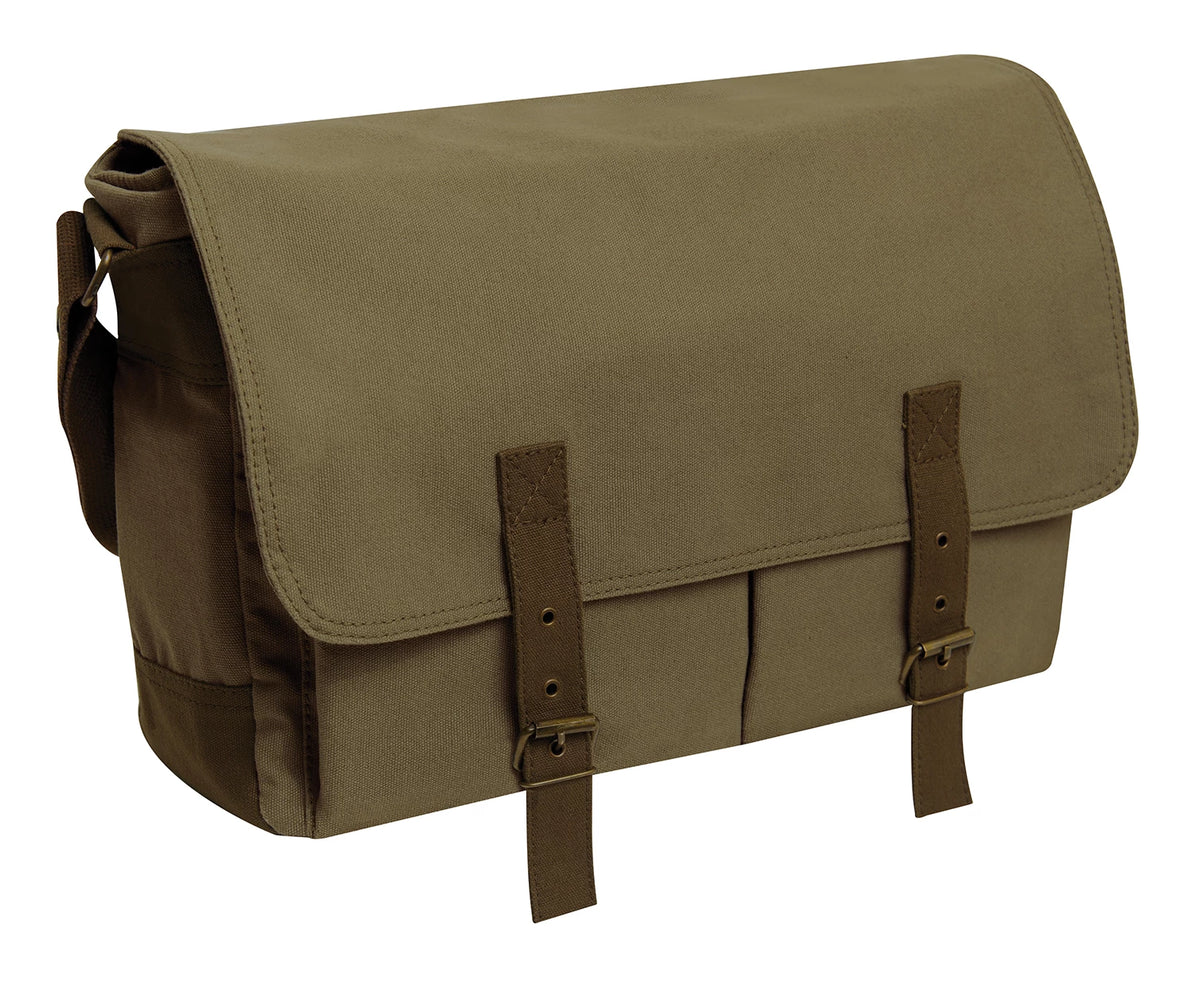 Rothco Deluxe Vintage Canvas Messenger Bag - Olive Drab - Rothco 2759