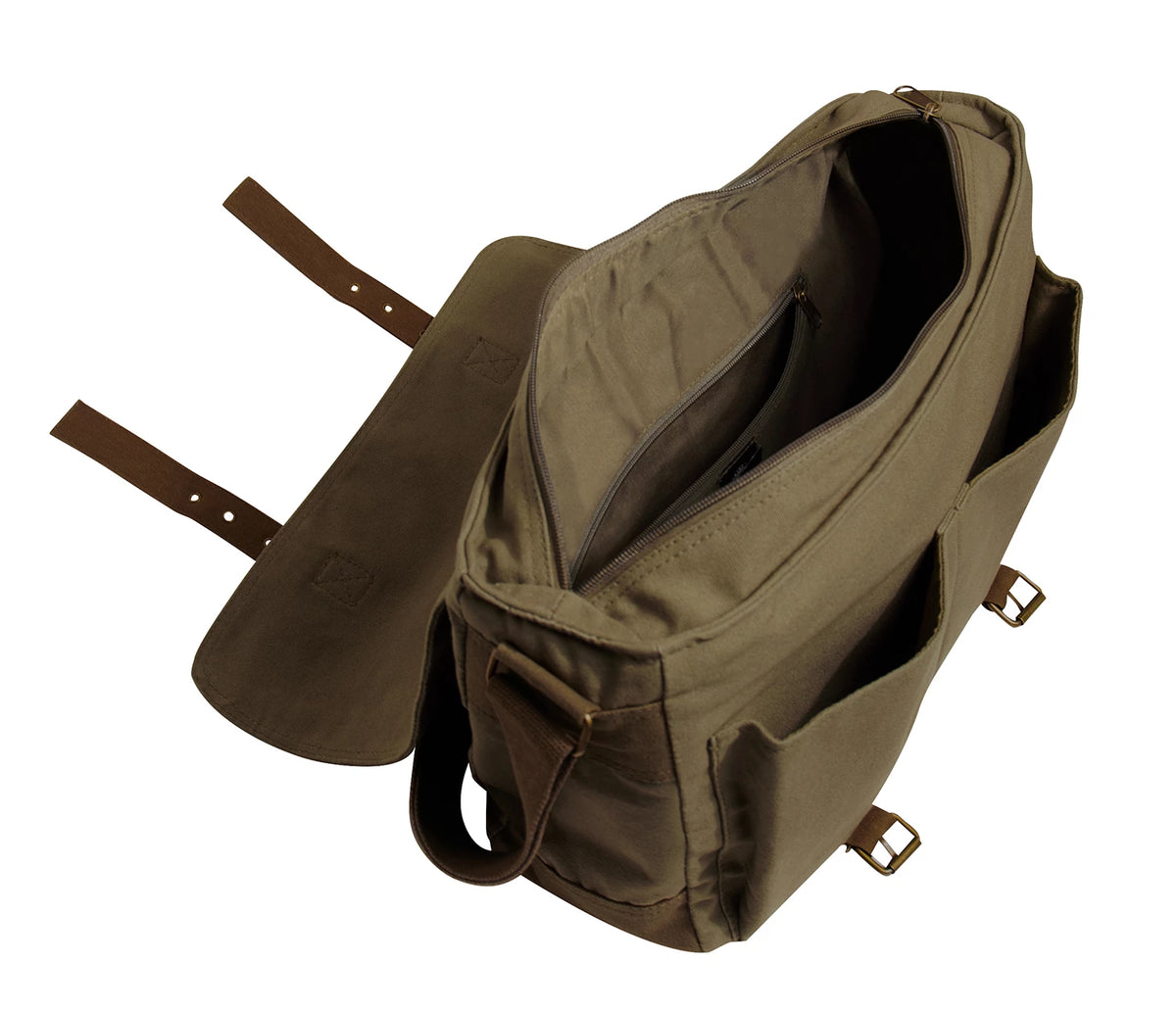 Rothco Deluxe Vintage Canvas Messenger Bag - Olive Drab - Rothco 2759