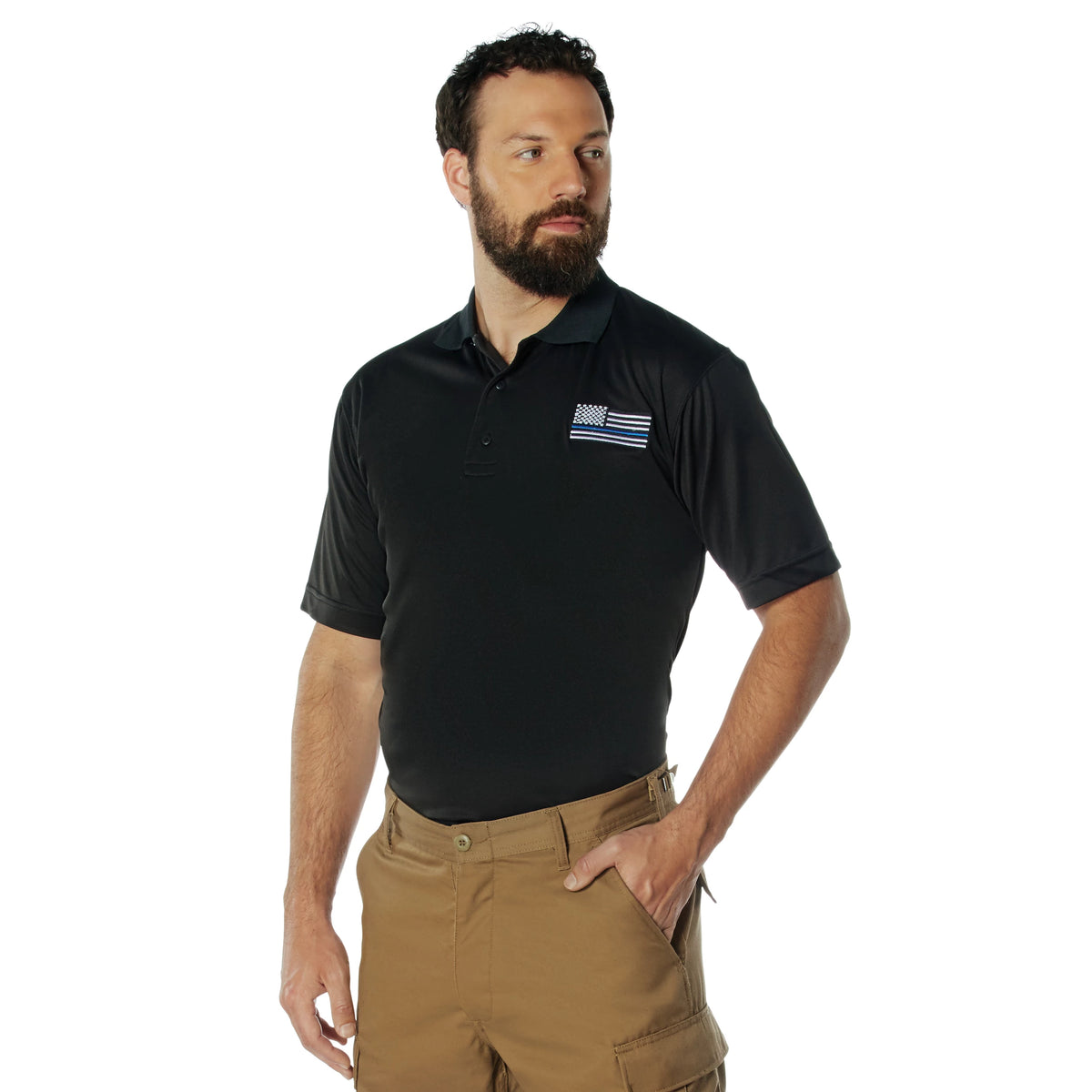 Rothco Thin Blue Line Moisture Wicking Polo - Rothco 2814
