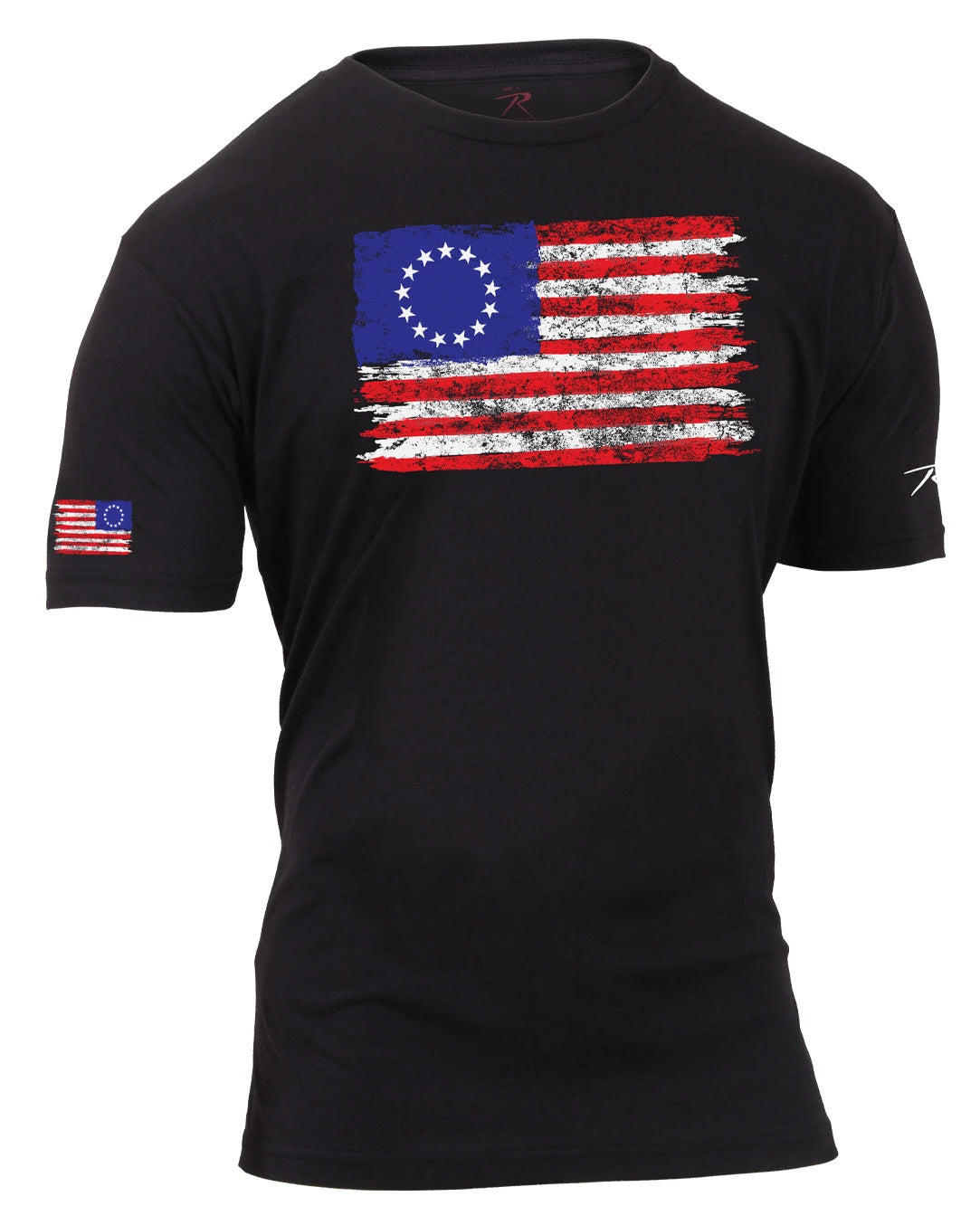 Rothco Colonial Betsy Ross Flag T-Shirt - Black - Rothco 2628-SML