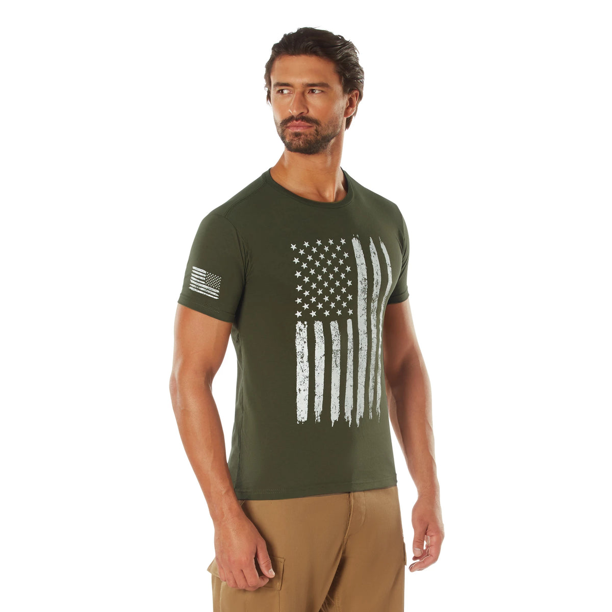 Rothco Distressed US Flag Athletic Fit T-Shirt - Rothco 2834
