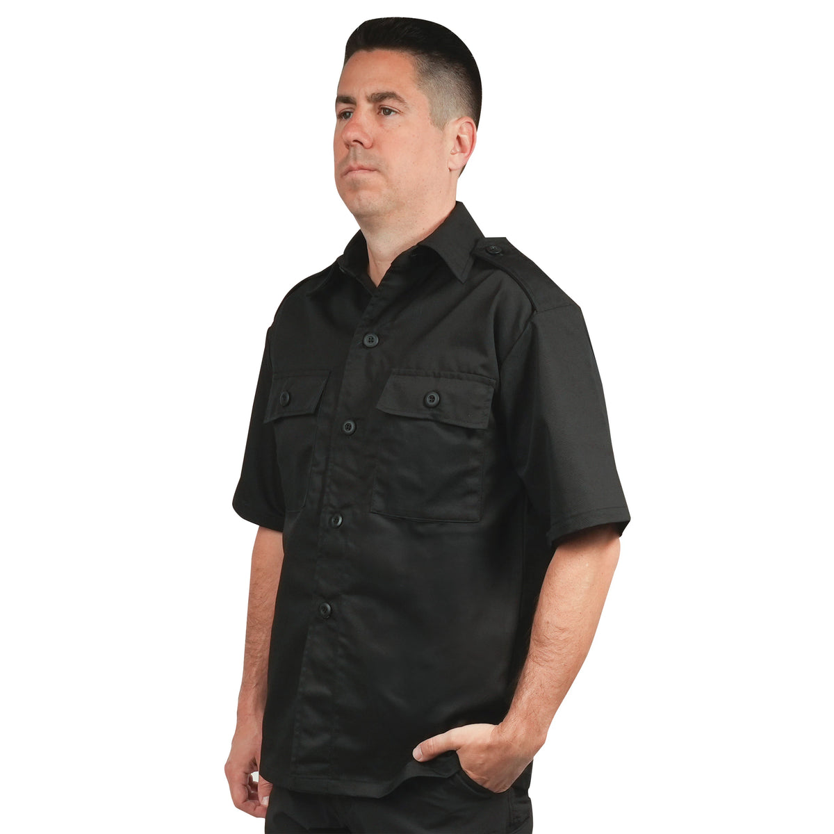 Rothco Short Sleeve Tactical Shirt - Black - Rothco 30205-M