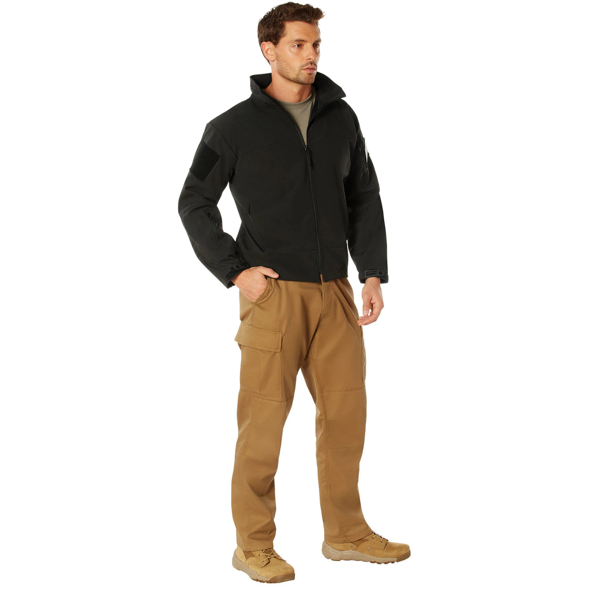 Rothco Stealth Ops Soft Shell Tactical Jacket - Rothco 3577-BK-S