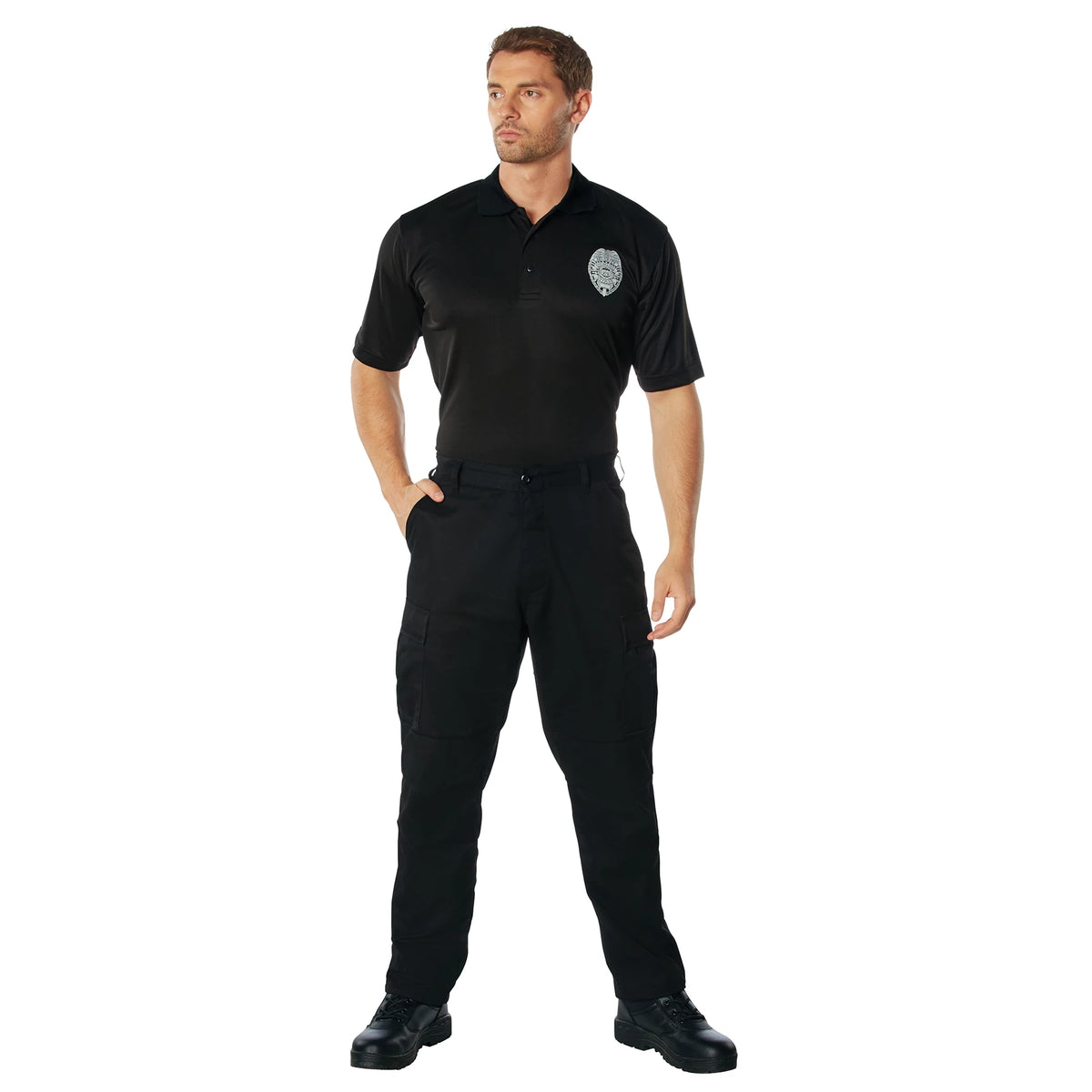 Rothco Moisture Wicking Security Polo Shirt With Badge - Rothco 3629