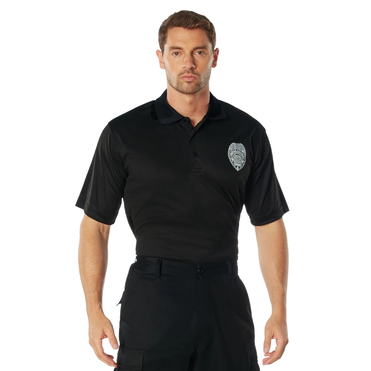 Rothco Moisture Wicking Security Polo Shirt With Badge - Rothco 3629