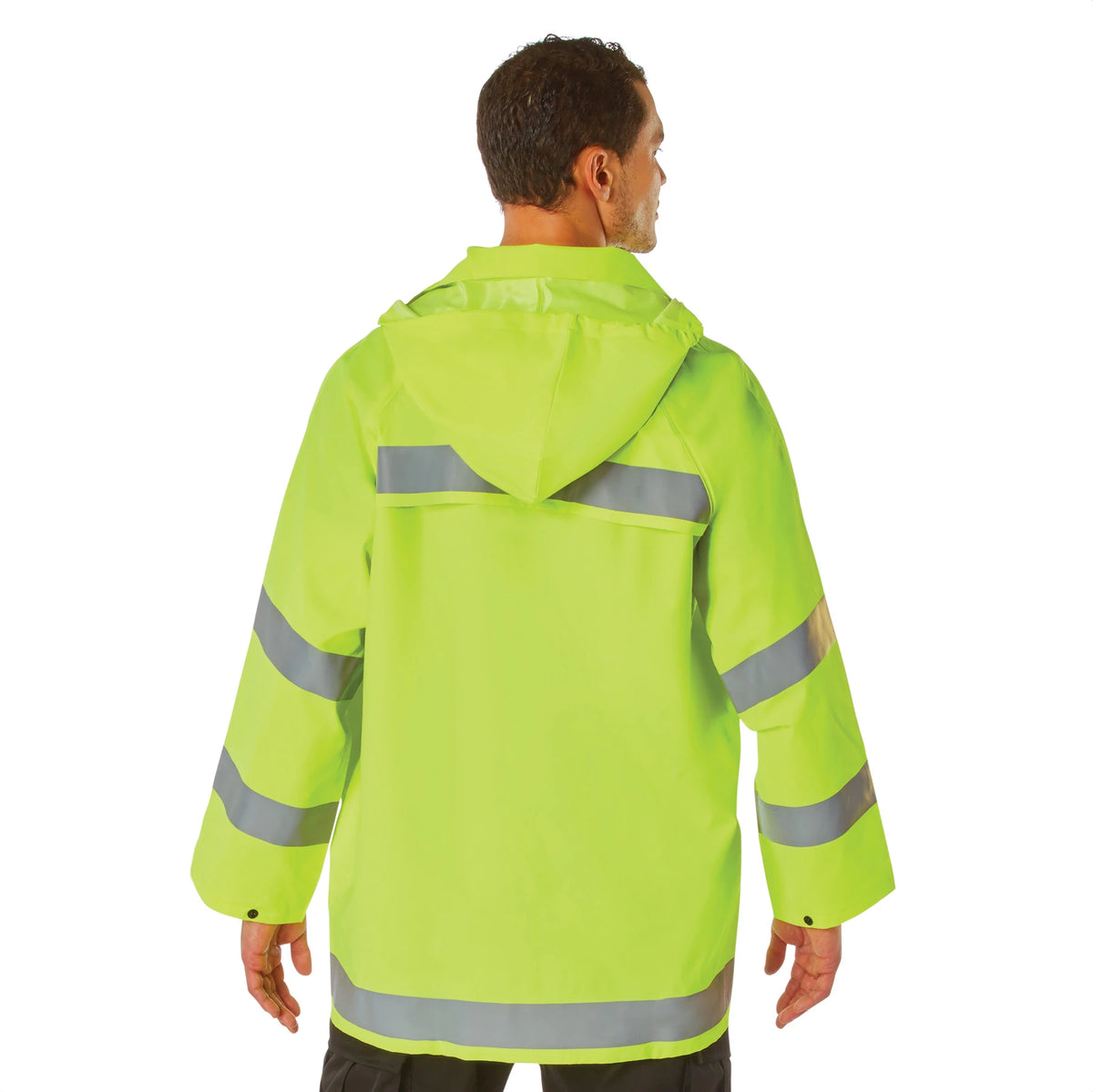 Rothco Safety Reflective Rain Jacket - Rothco 3655-SAFGRN-3XL