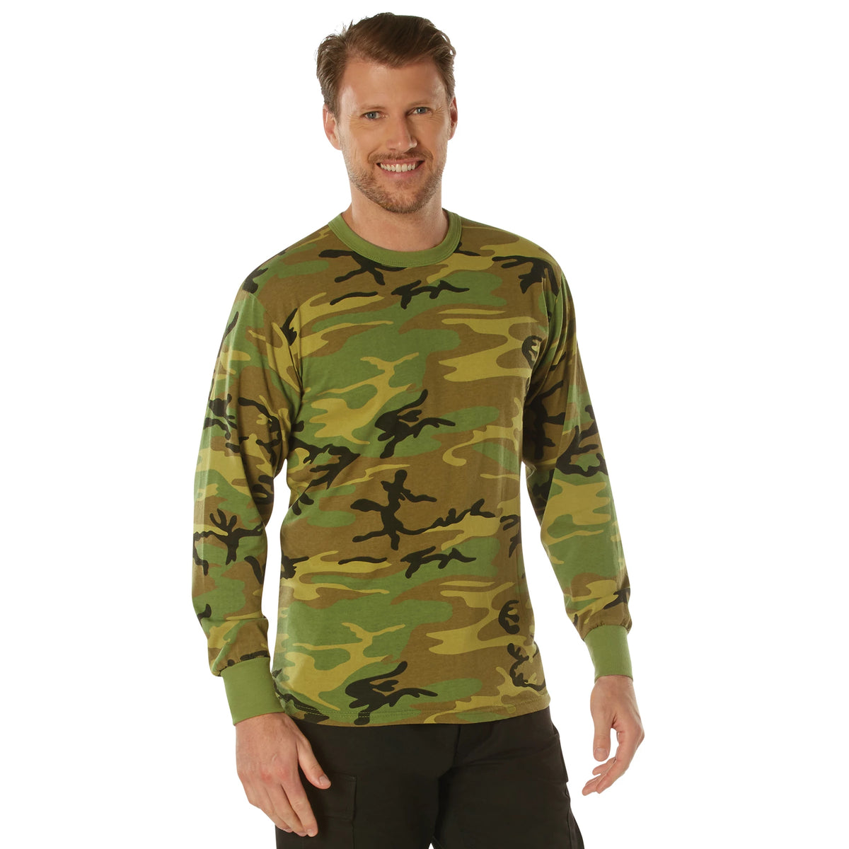 Rothco Long Sleeve Vintage T-Shirt - Woodland Camo - Rothco 3733-SML