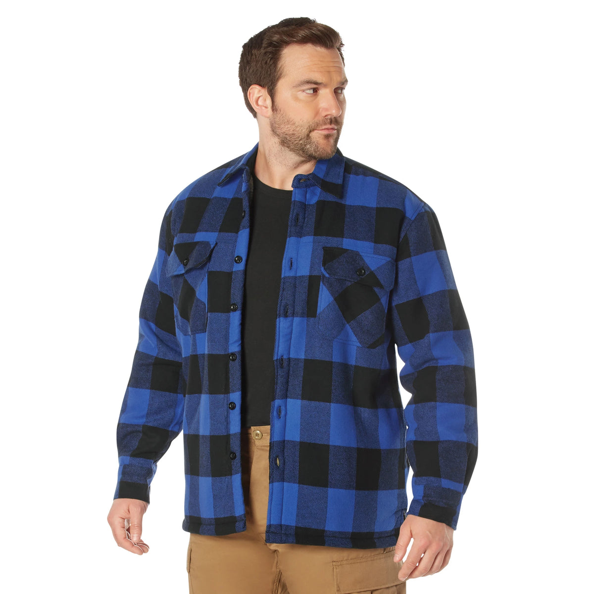 Rothco Extra Heavyweight Buffalo Plaid Sherpa Lined Flannel Shirts - Rothco 3739-BL-S