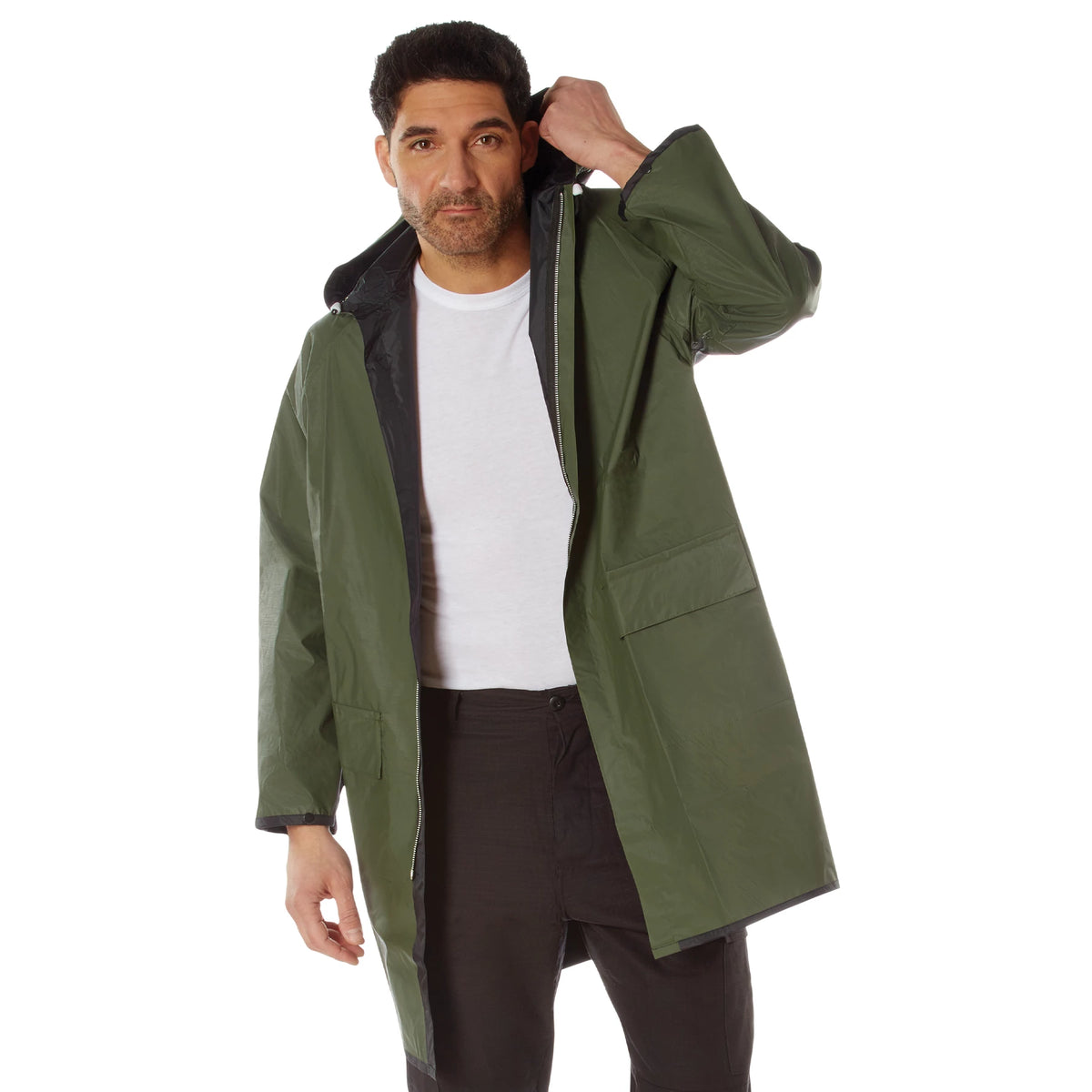 Rothco Reversible 3/4 Length Rain Parka - Rothco 3759-BKOD-S