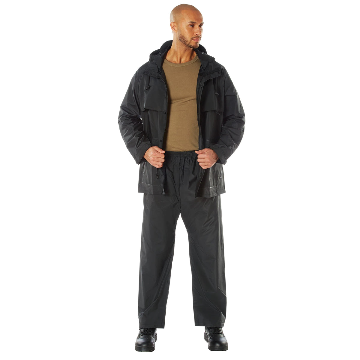 Rothco 2 Piece Microlite PVC Rainsuit - Rothco 3765-BK-M