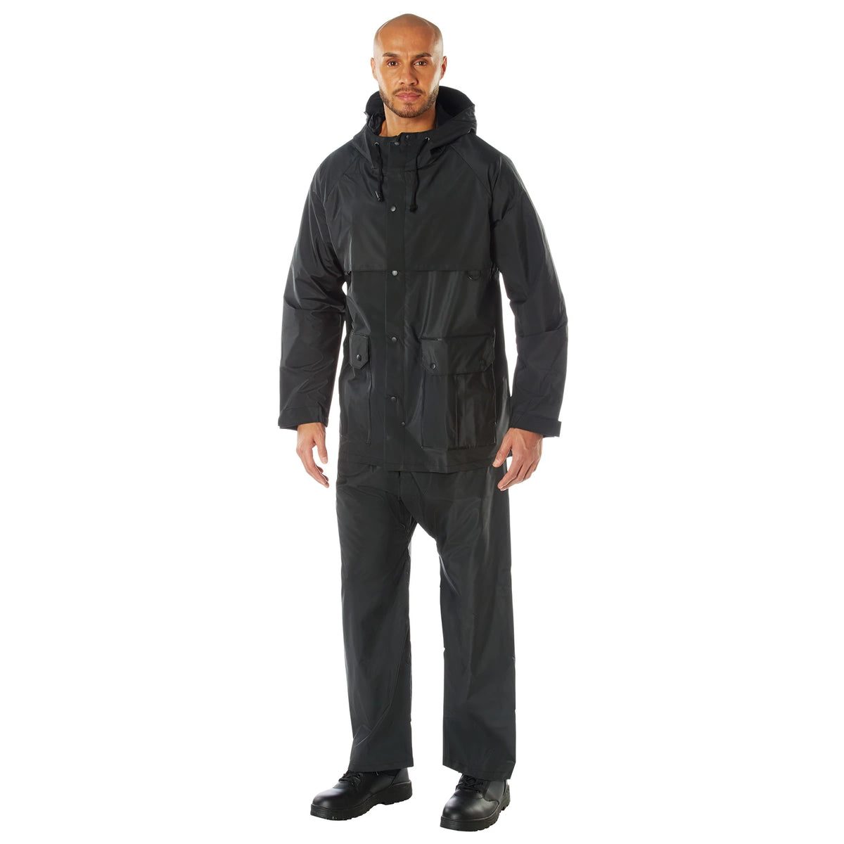 Rothco 2 Piece Microlite PVC Rainsuit - Rothco 3765-BK-S